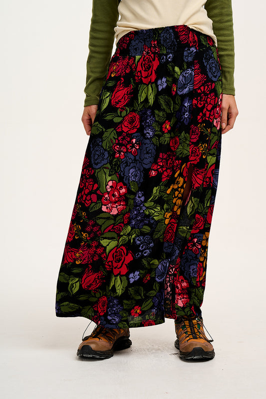 Poppy - Tencel Elasticated Waist Skirt in Maria Print