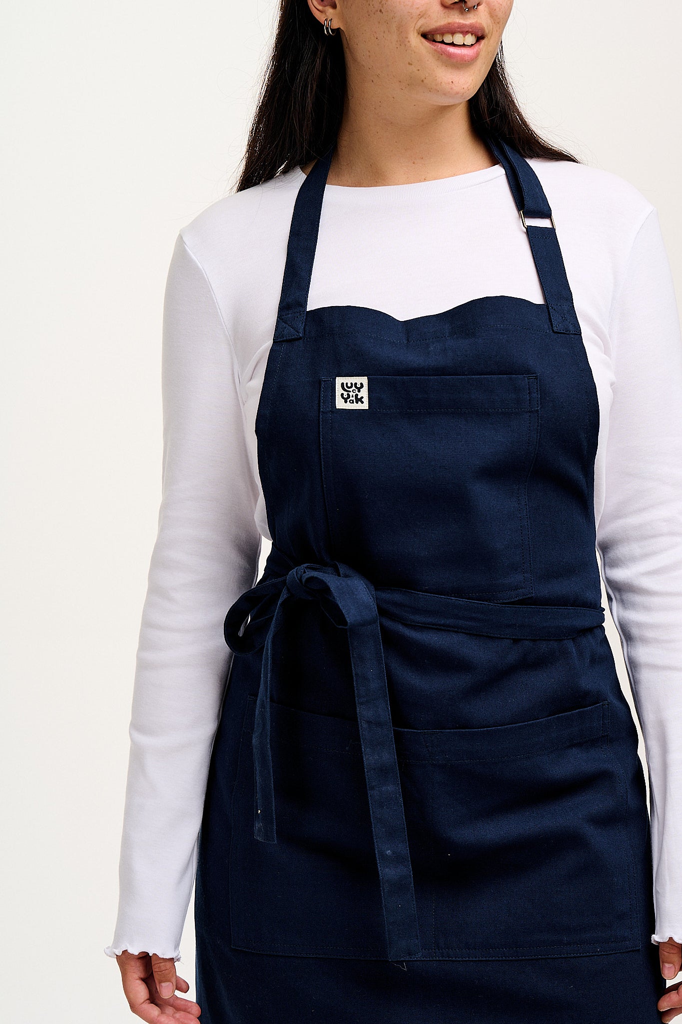 Ada - Midweight Cotton Apron in Navy