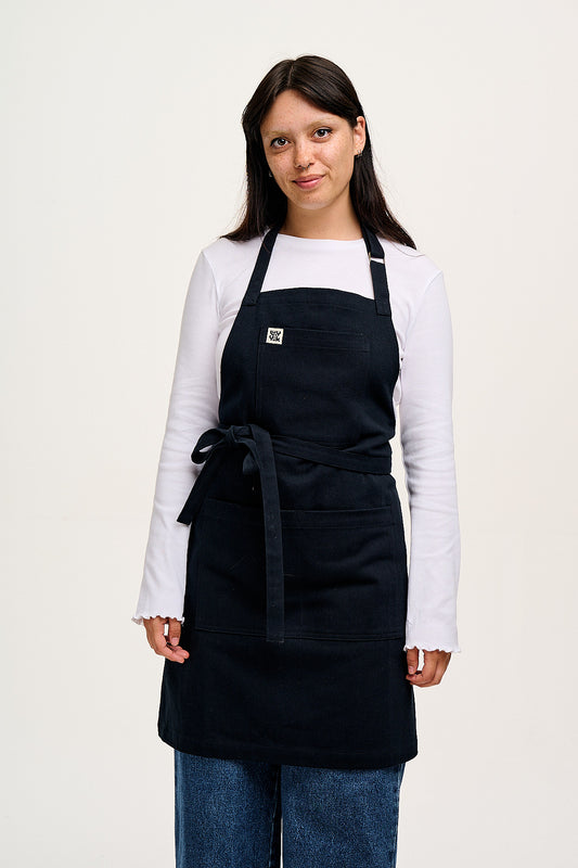 Ada - Heavyweight Cotton Apron in Black