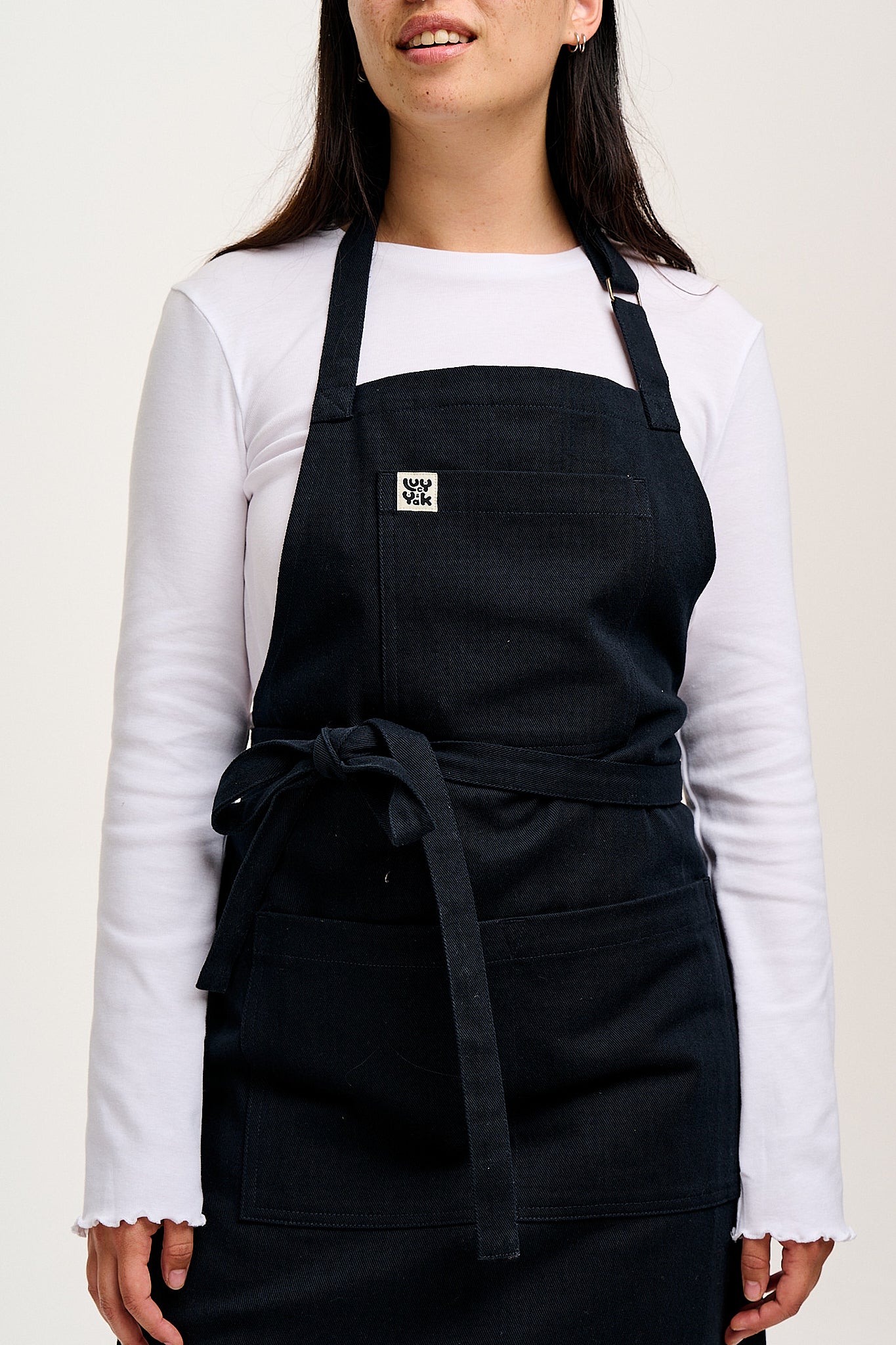 Ada - Heavyweight Cotton Apron in Black