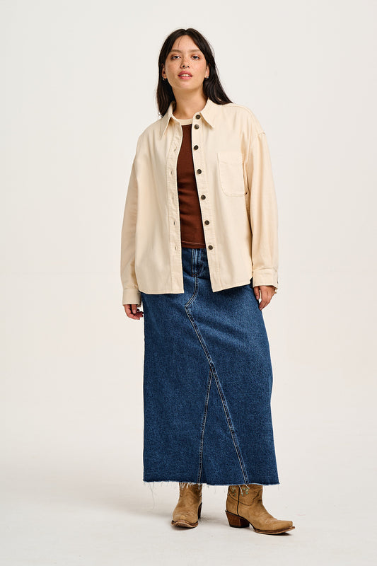 Sydney - Oversized Cotton Shirt in Ecru