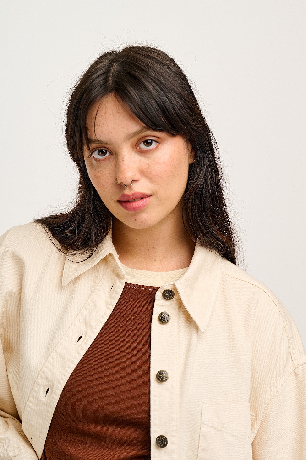 Sydney - Oversized Cotton Shirt in Ecru