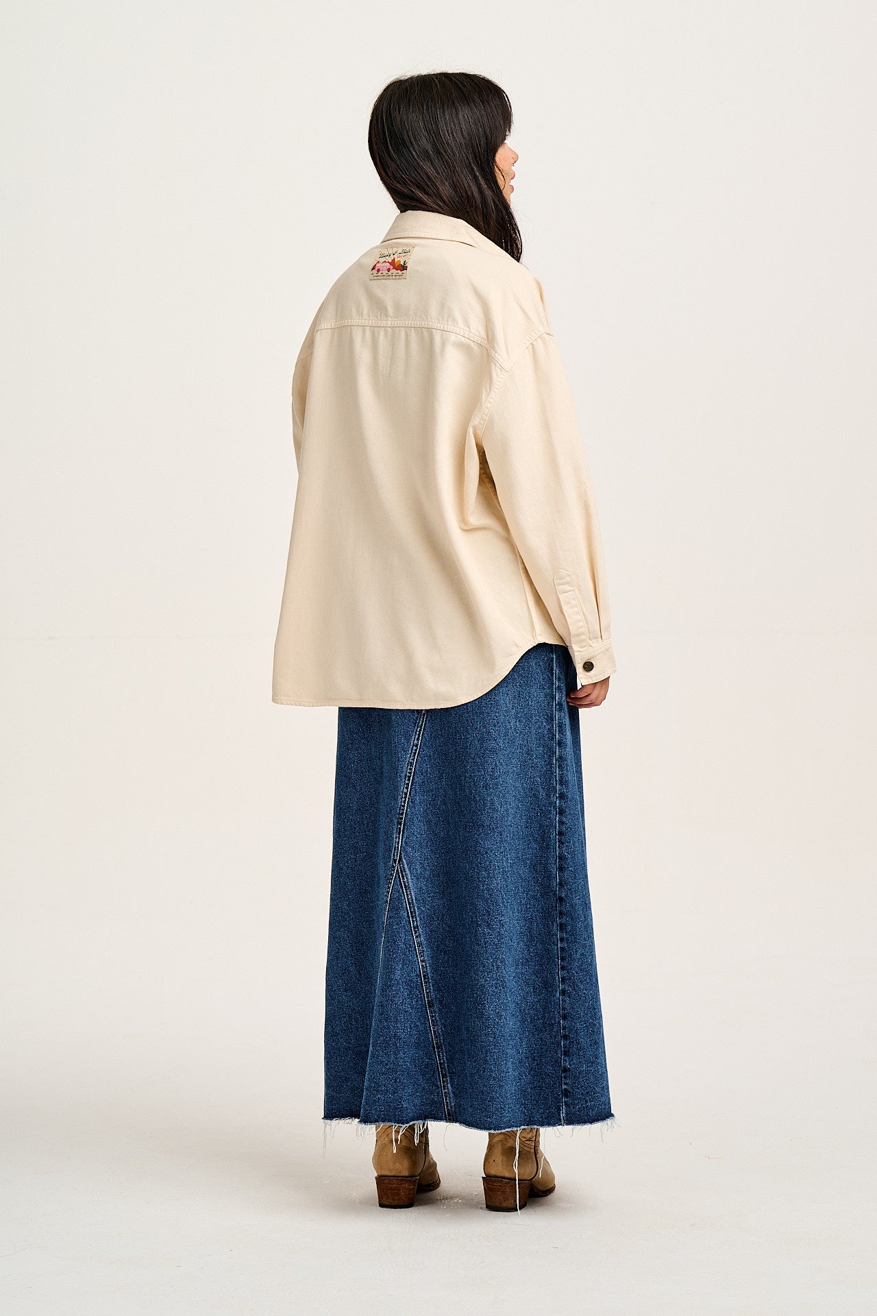 Sydney - Oversized Cotton Shirt in Ecru