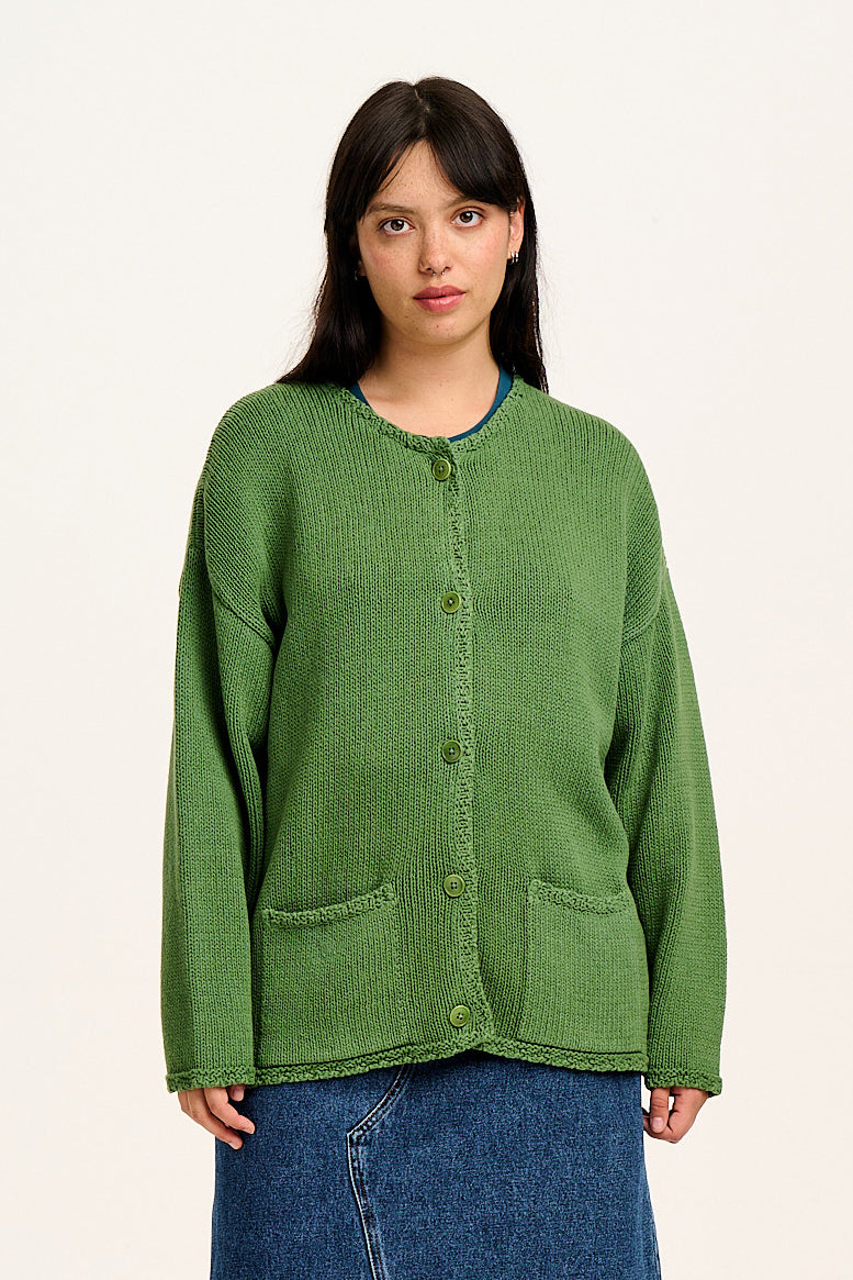 Frederika - Cardigan in Highland Green