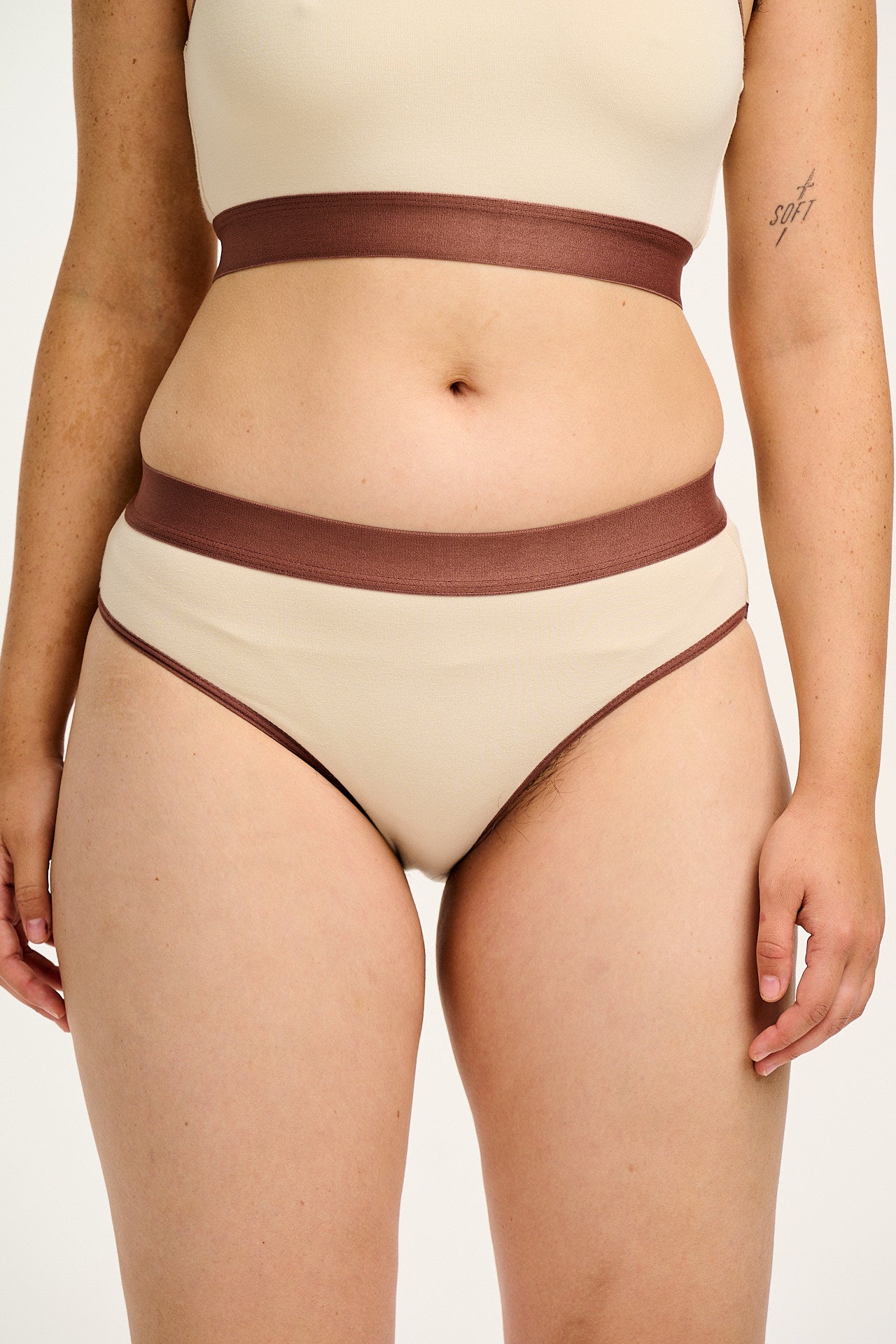 Cora - Cotton & Bamboo Bikini Pant in Ecru