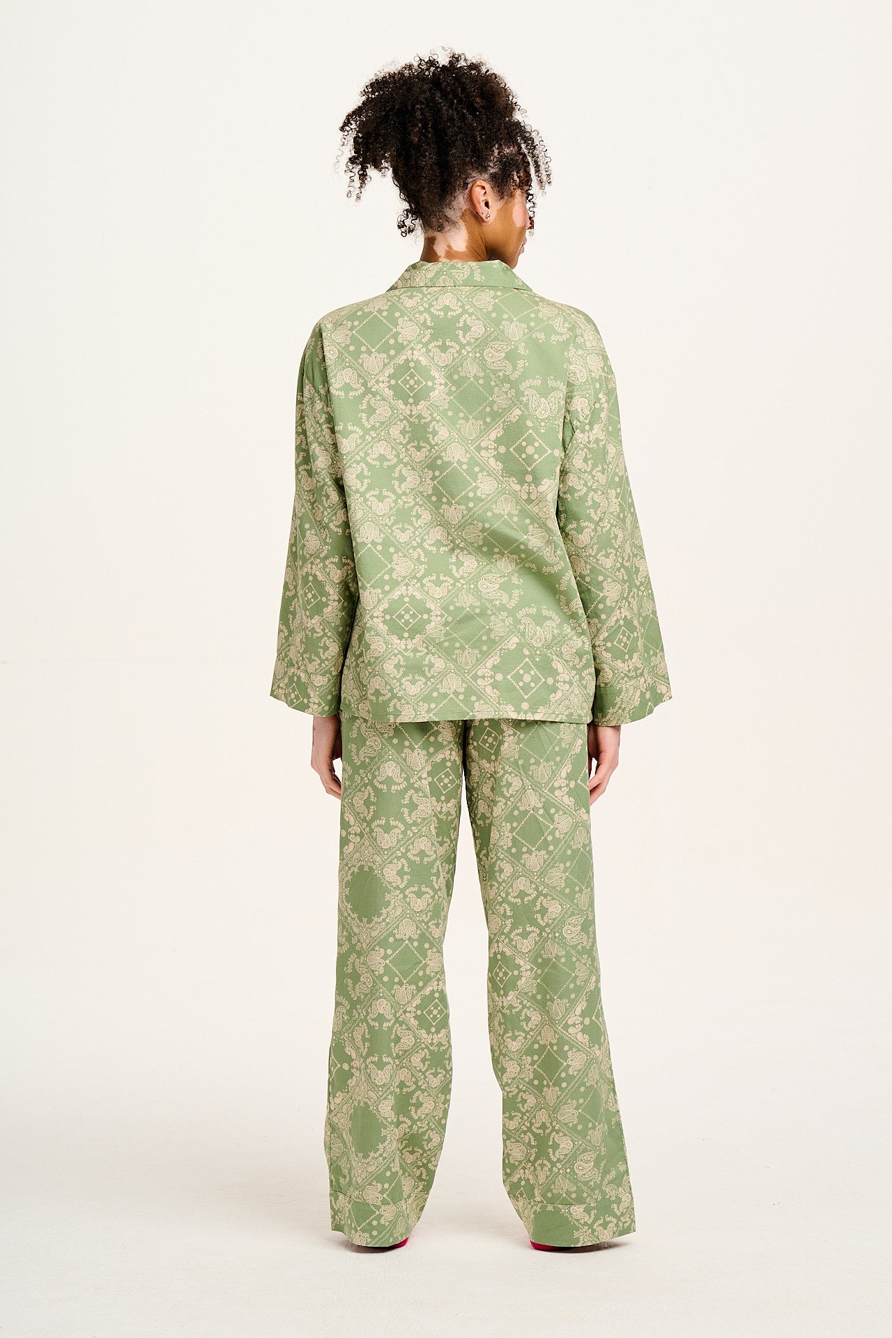 Dreamer - Soft Cotton Pyjama Set in Green Eldorado Print