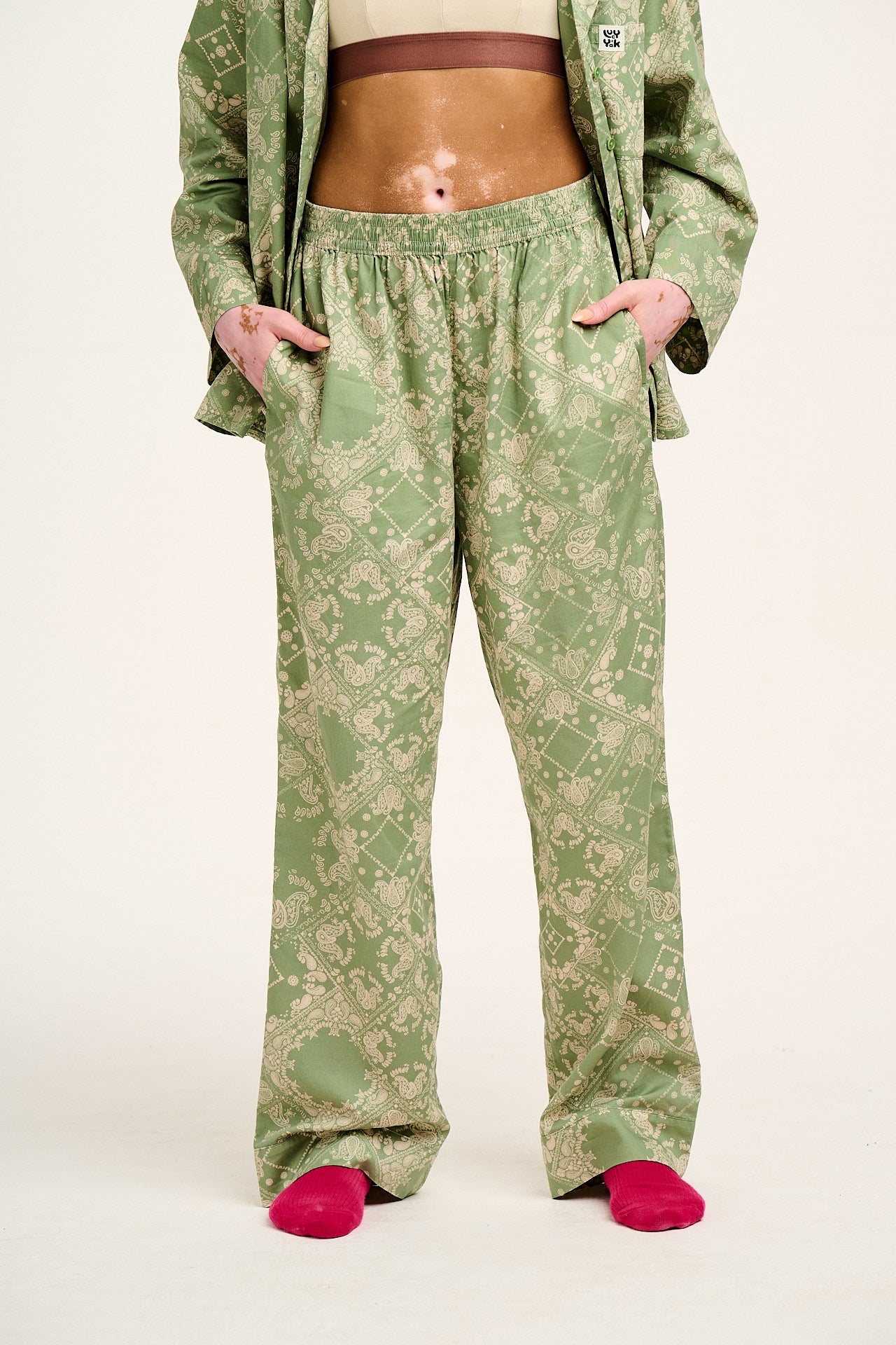 Dreamer - Soft Cotton Pyjama Set in Green Eldorado Print