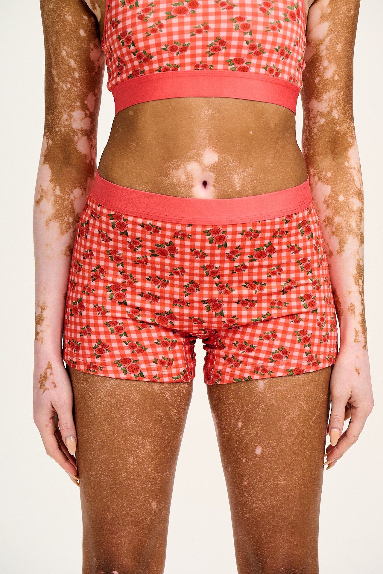 Joey - Cotton & Bamboo Boxer Shorts in Pink Check Rosalind Print