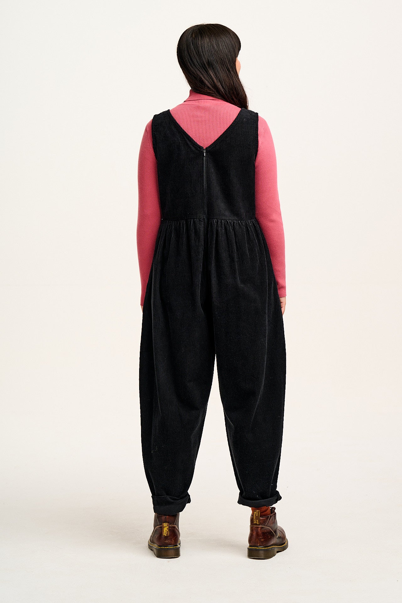 Bowie - Sleeveless Corduroy Jumpsuit in Black