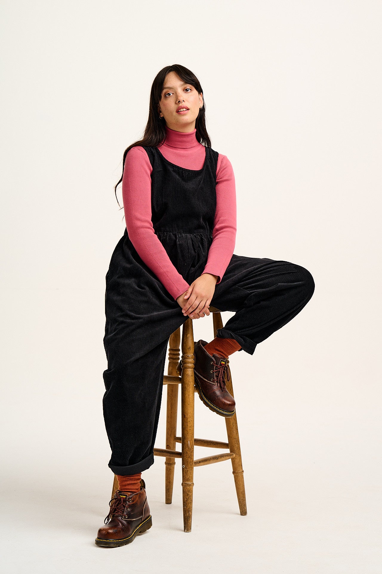 Bowie - Sleeveless Corduroy Jumpsuit in Black