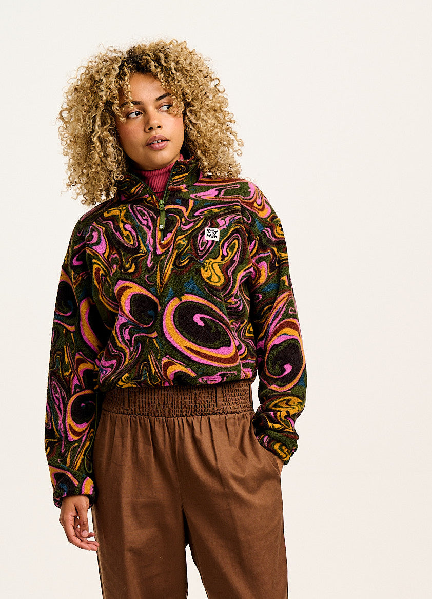 Blake - Cropped Polar Fleece in Mineral Swirl Print – Lucy & Yak