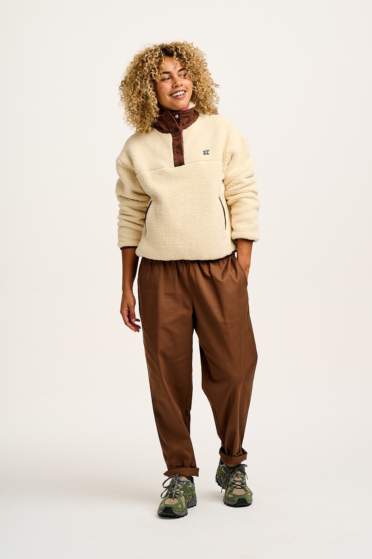 Alexa - Cotton Trousers in Cocoa Brown