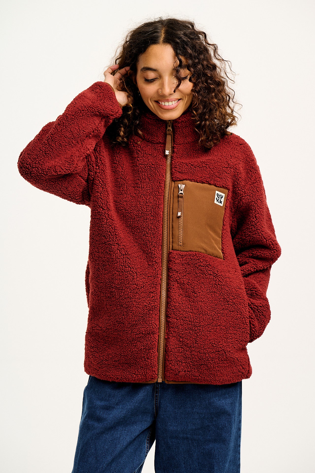 Harper - Borg Fleece Jacket in Jasper Red – Lucy & Yak