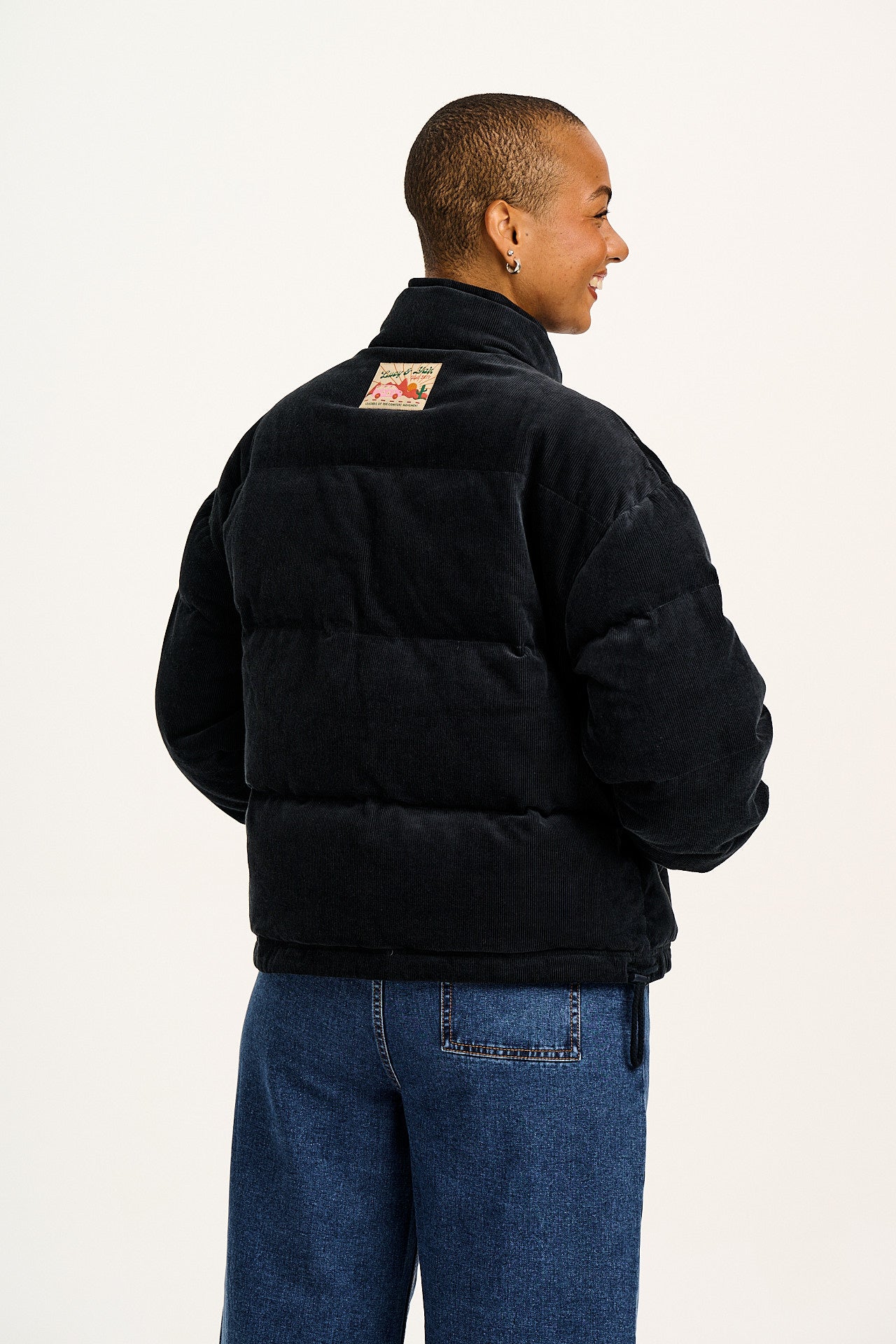 Paloma - Corduroy Puffer Jacket in Black