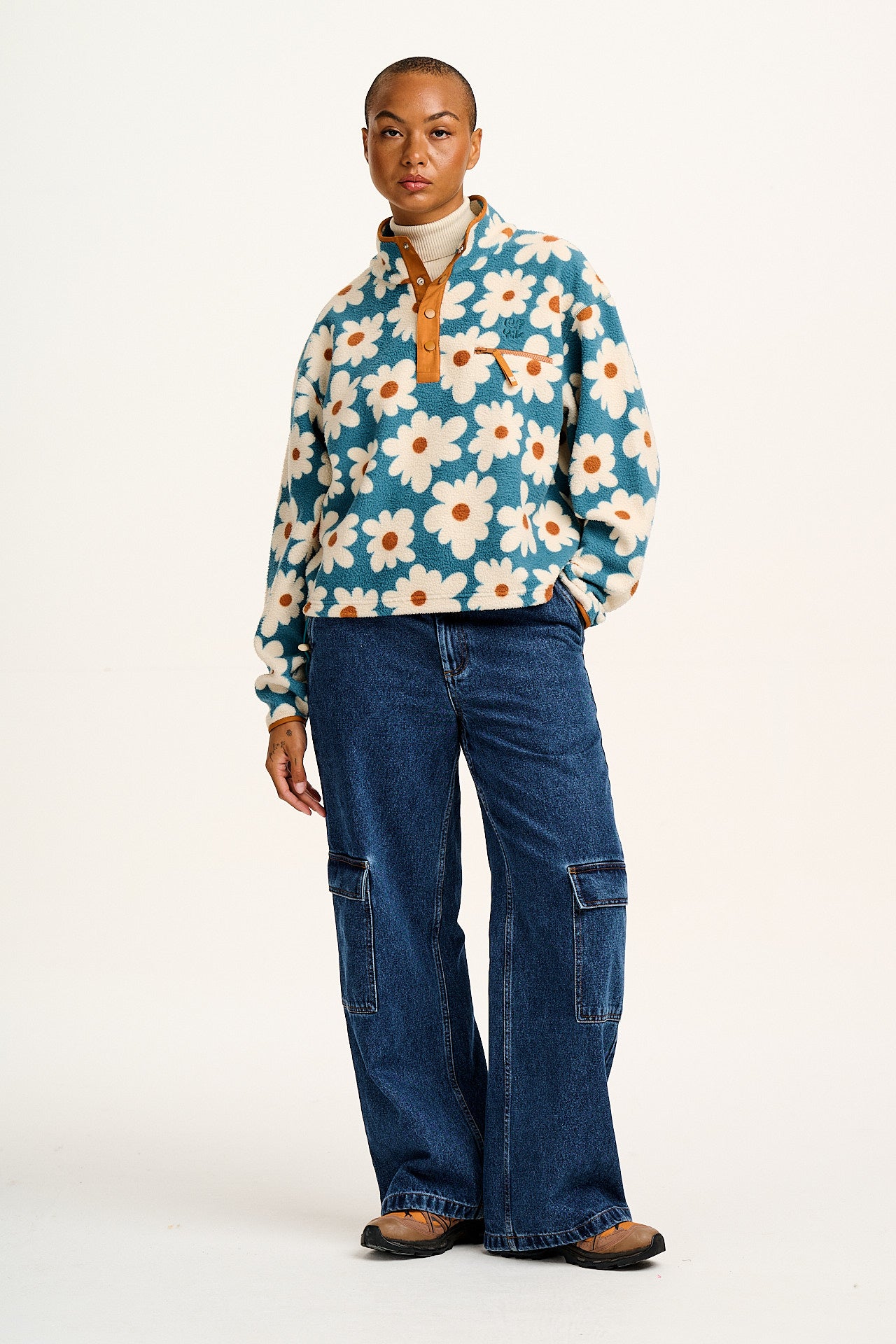 Maddison - Polar Fleece in Blue Chase Floral Print