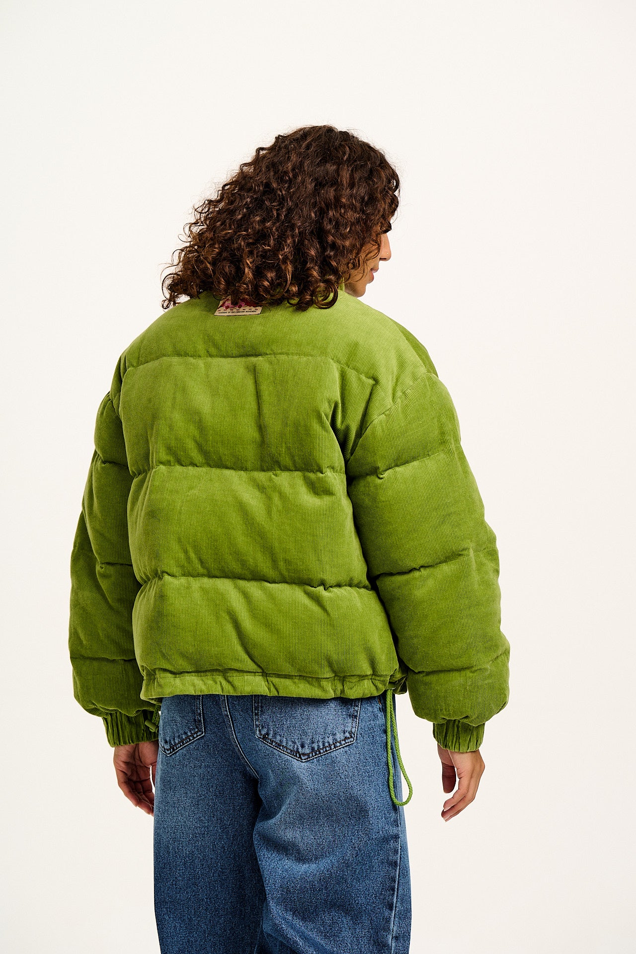 Paloma - Corduroy Puffer Jacket in Leaf Green