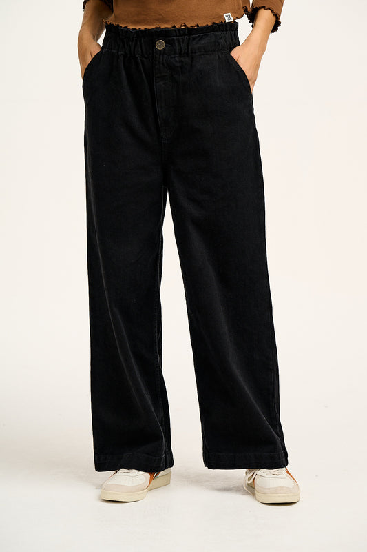 Cody - Paper Bag Jeans in Black Denim