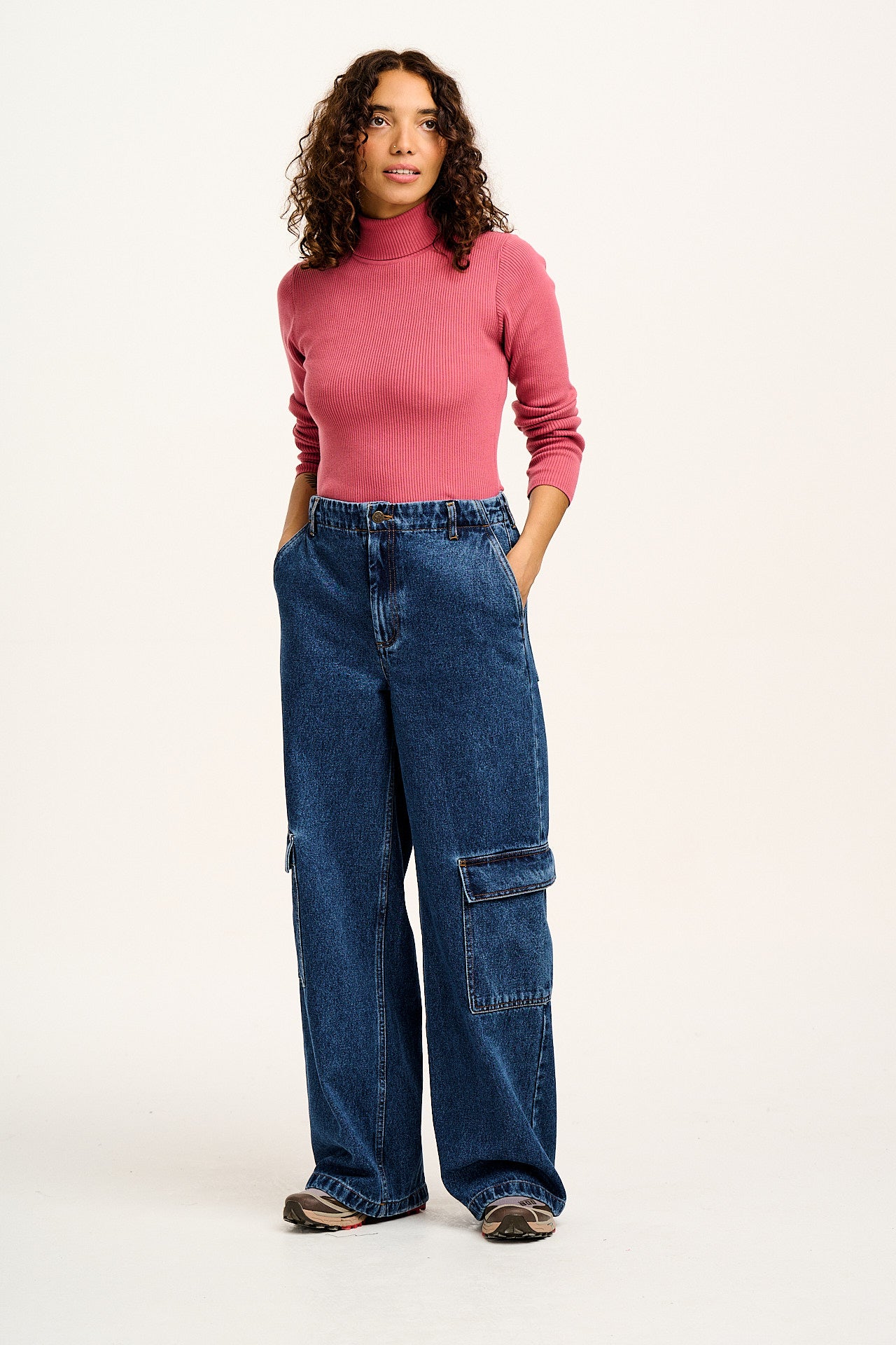 Phoenix - Cargo Trousers in Blue Denim