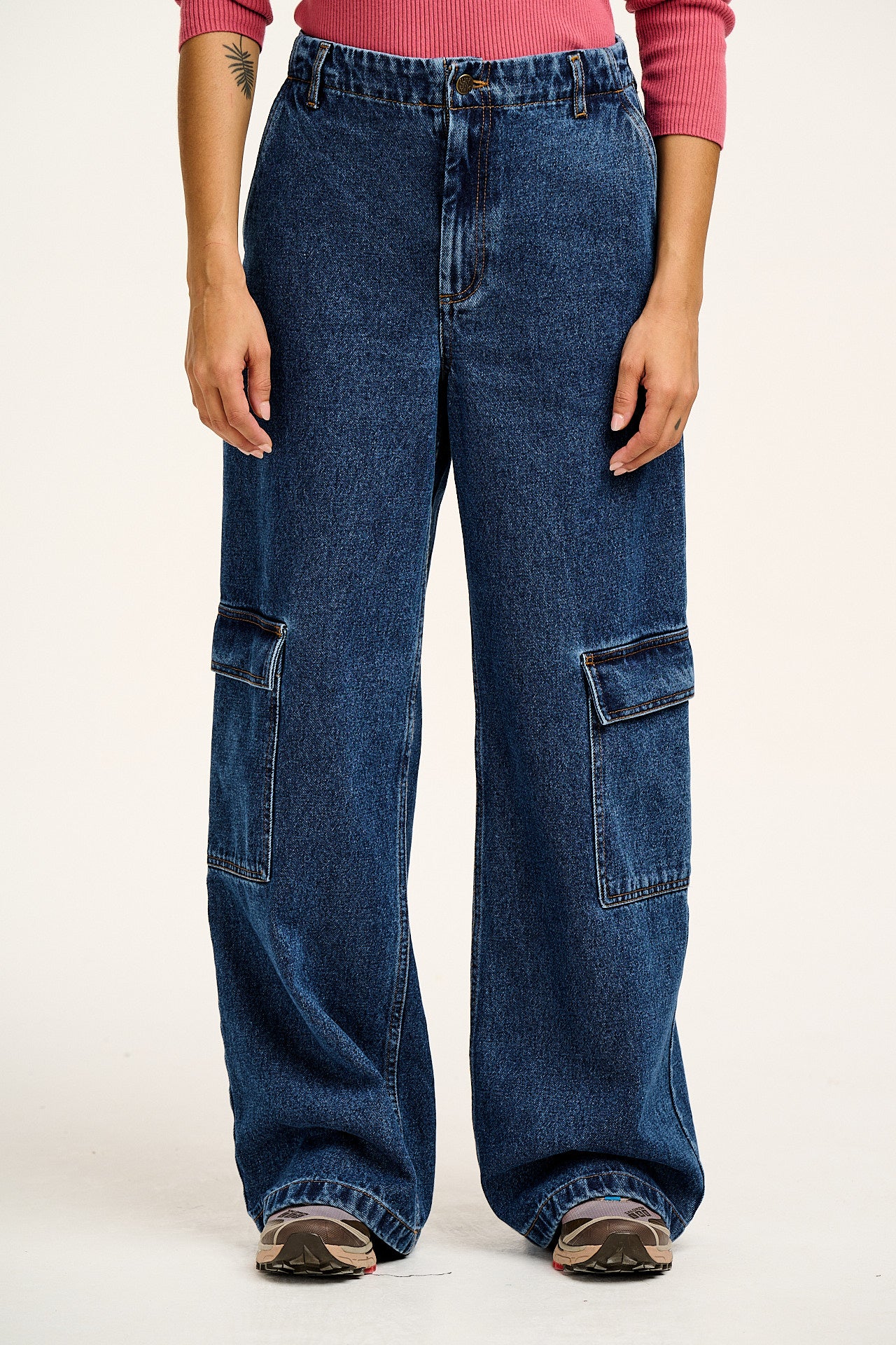 Phoenix - Cargo Trousers in Blue Denim