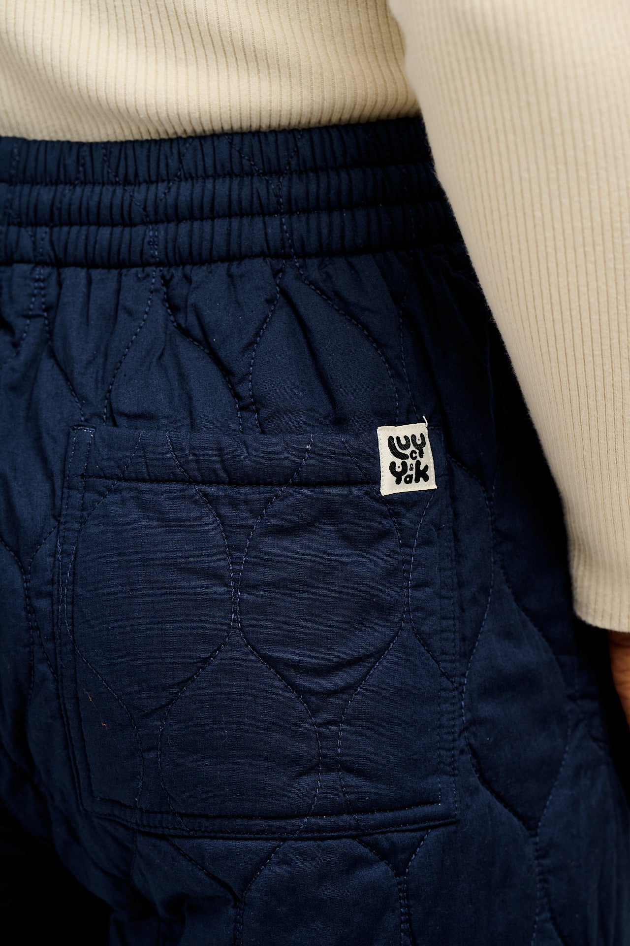 Chester - Quilted Cotton Trousers in Varsity Blue