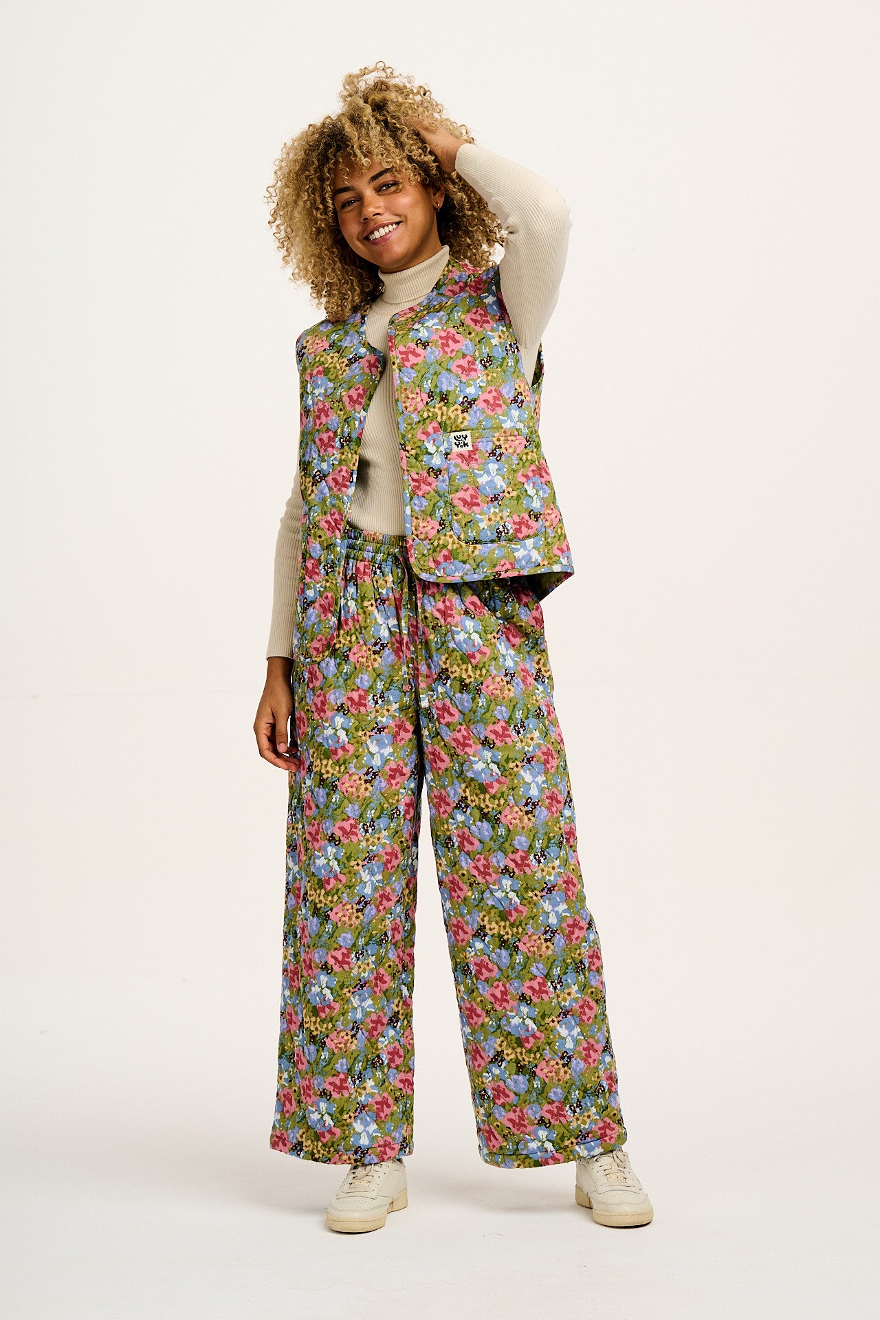 Chester - Quilted Cotton Trousers in Elsinore Floral Print