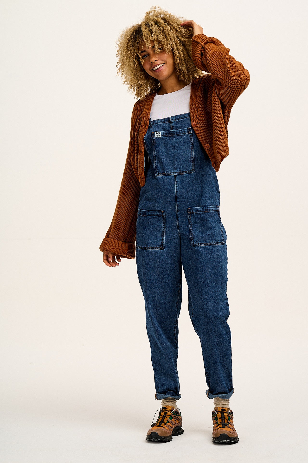 Original - Denim Dungarees in Mid Wash Blue