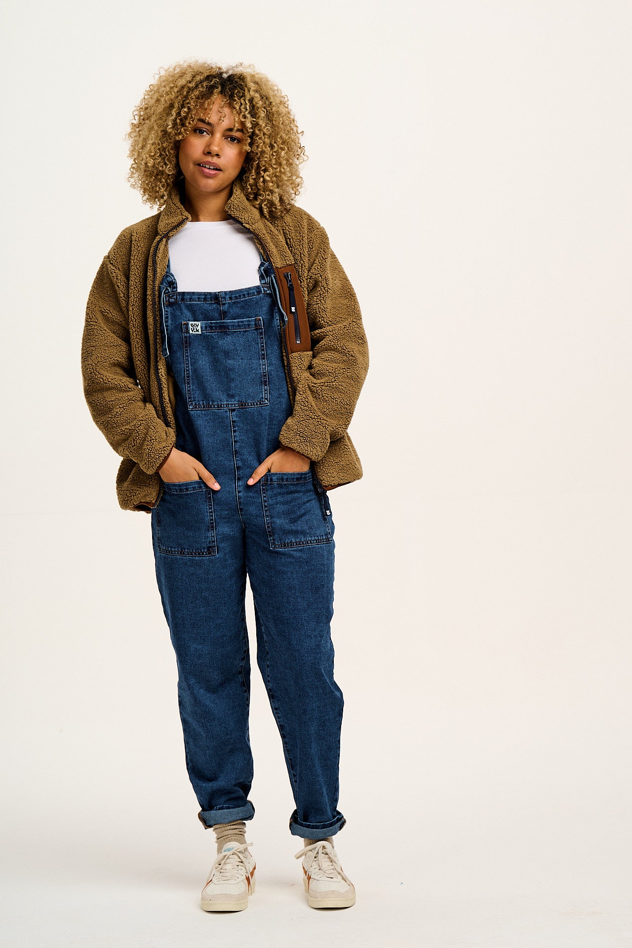 Original - Denim Dungarees in Mid Wash Blue