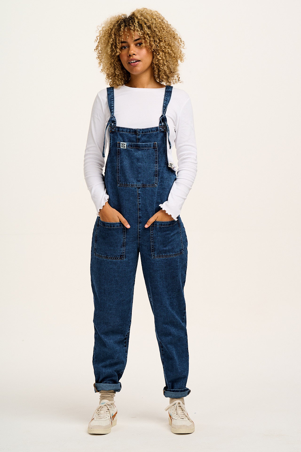 Original - Denim Dungarees in Mid Wash Blue