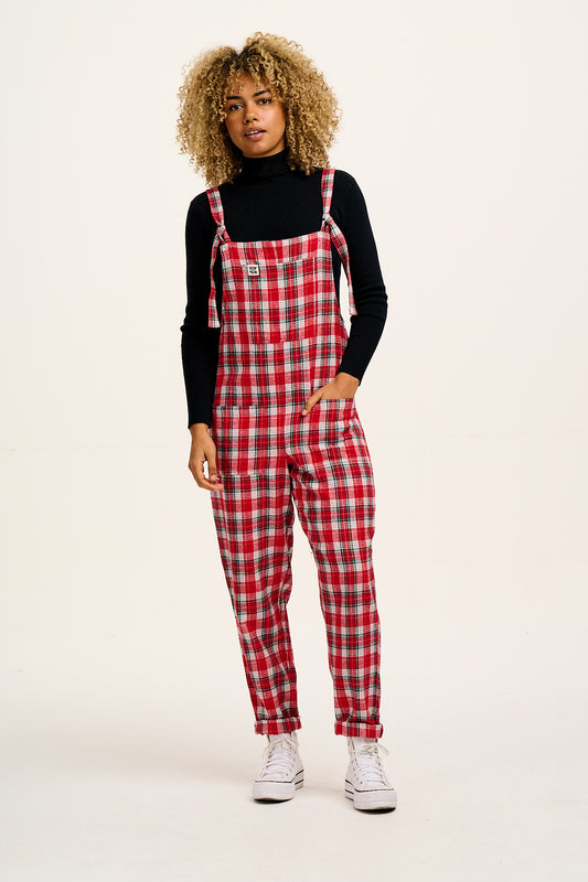 Original - Brushed Cotton Dungarees in Scarlet Tartan Print