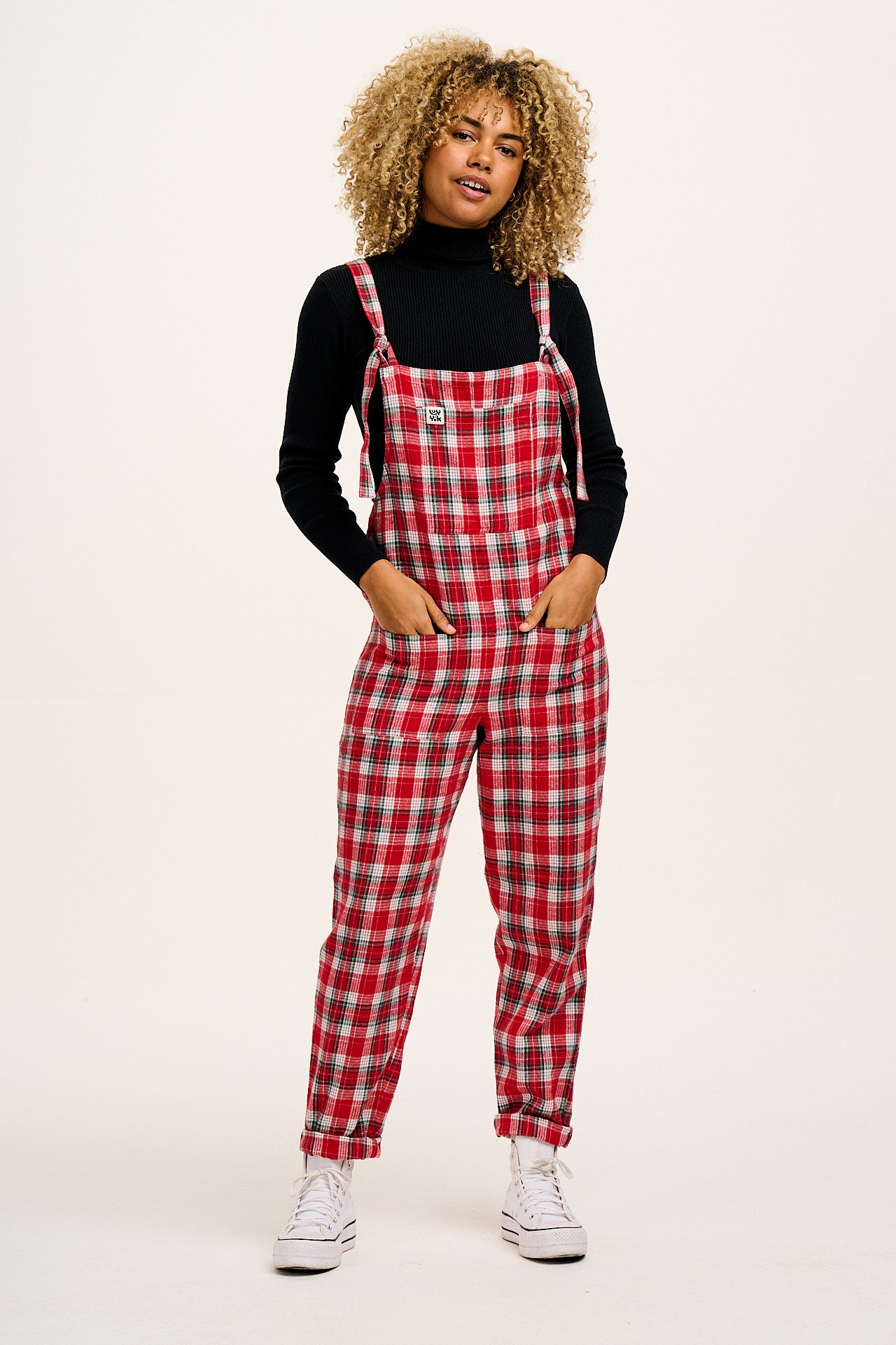 Original - Brushed Cotton Dungarees in Scarlet Tartan Print