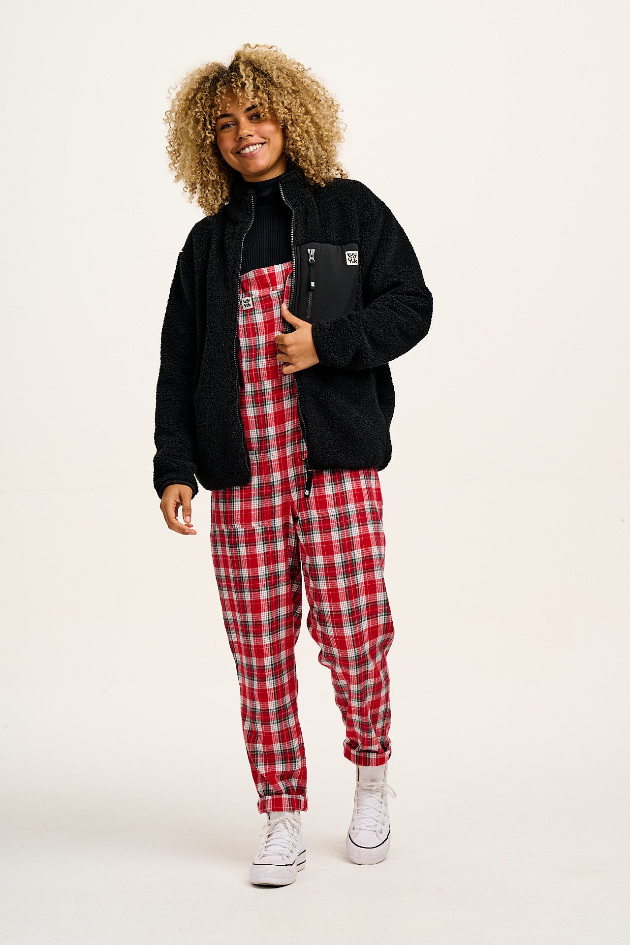 Original - Brushed Cotton Dungarees in Scarlet Tartan Print