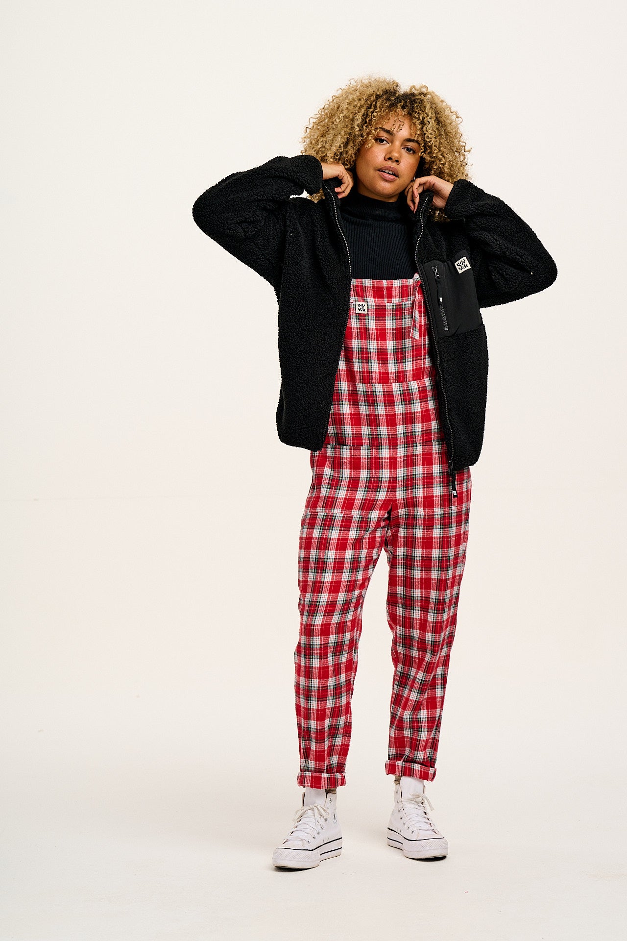 Original - Brushed Cotton Dungarees in Scarlet Tartan Print