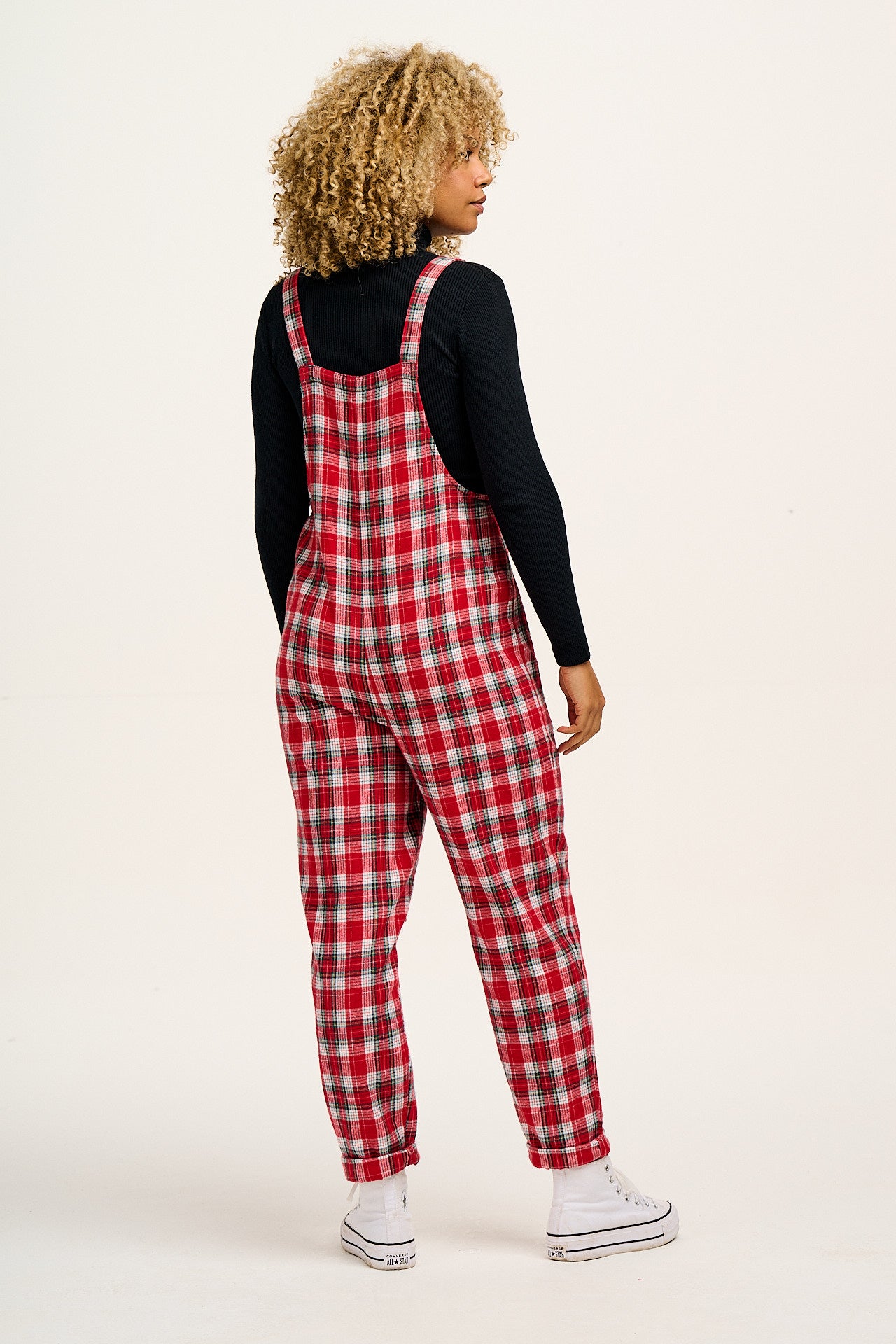 Original - Brushed Cotton Dungarees in Scarlet Tartan Print