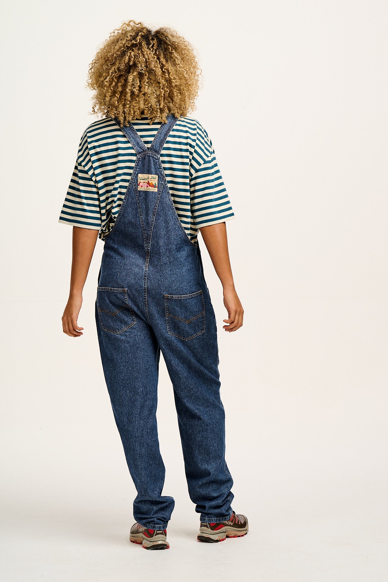 Reuben - Denim Dungarees in Mid Wash Blue