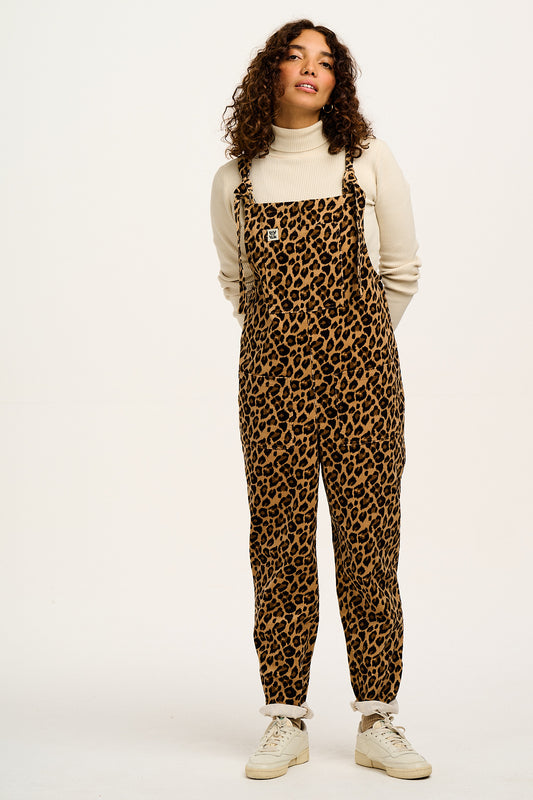 Original - Corduroy Dungarees in Leopard Print