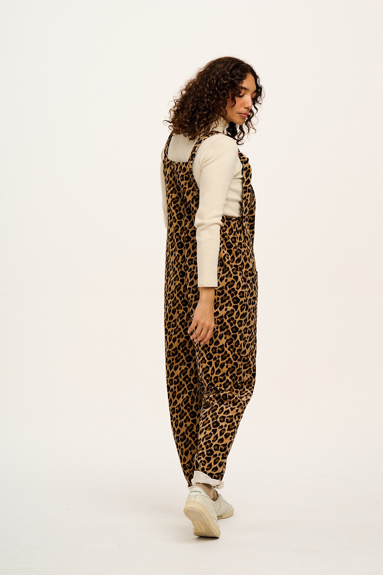 Original - Corduroy Dungarees in Leopard Print