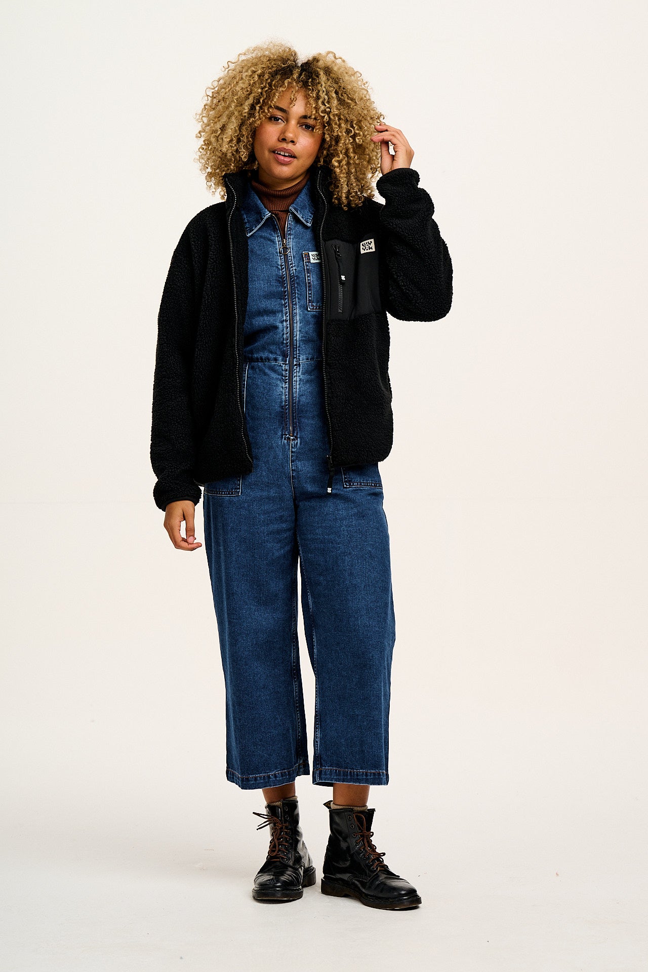 Ragan - Denim Jumpsuit in Mid Wash Blue