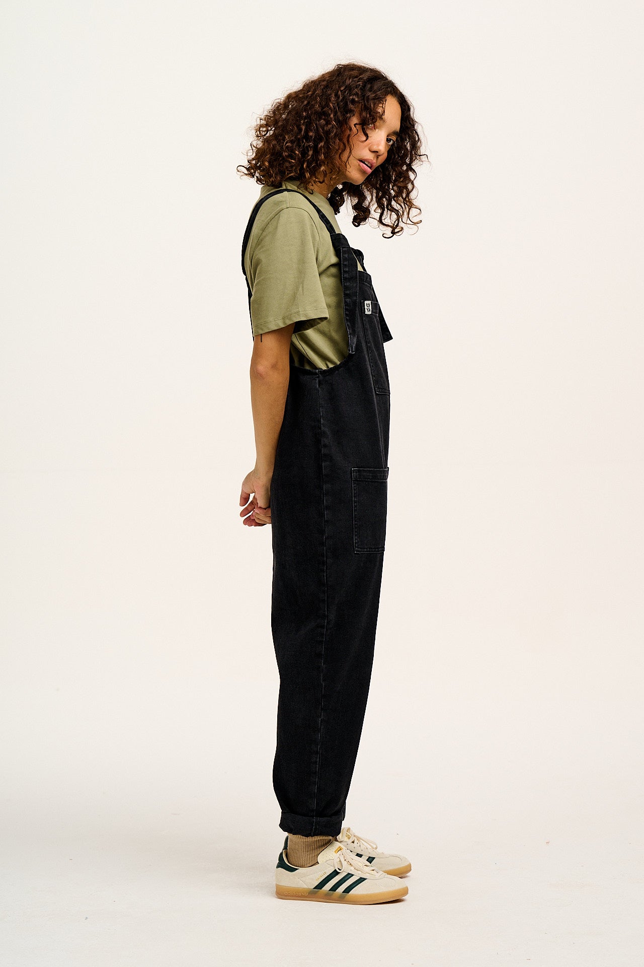 Original - Denim Dungarees in Washed Black