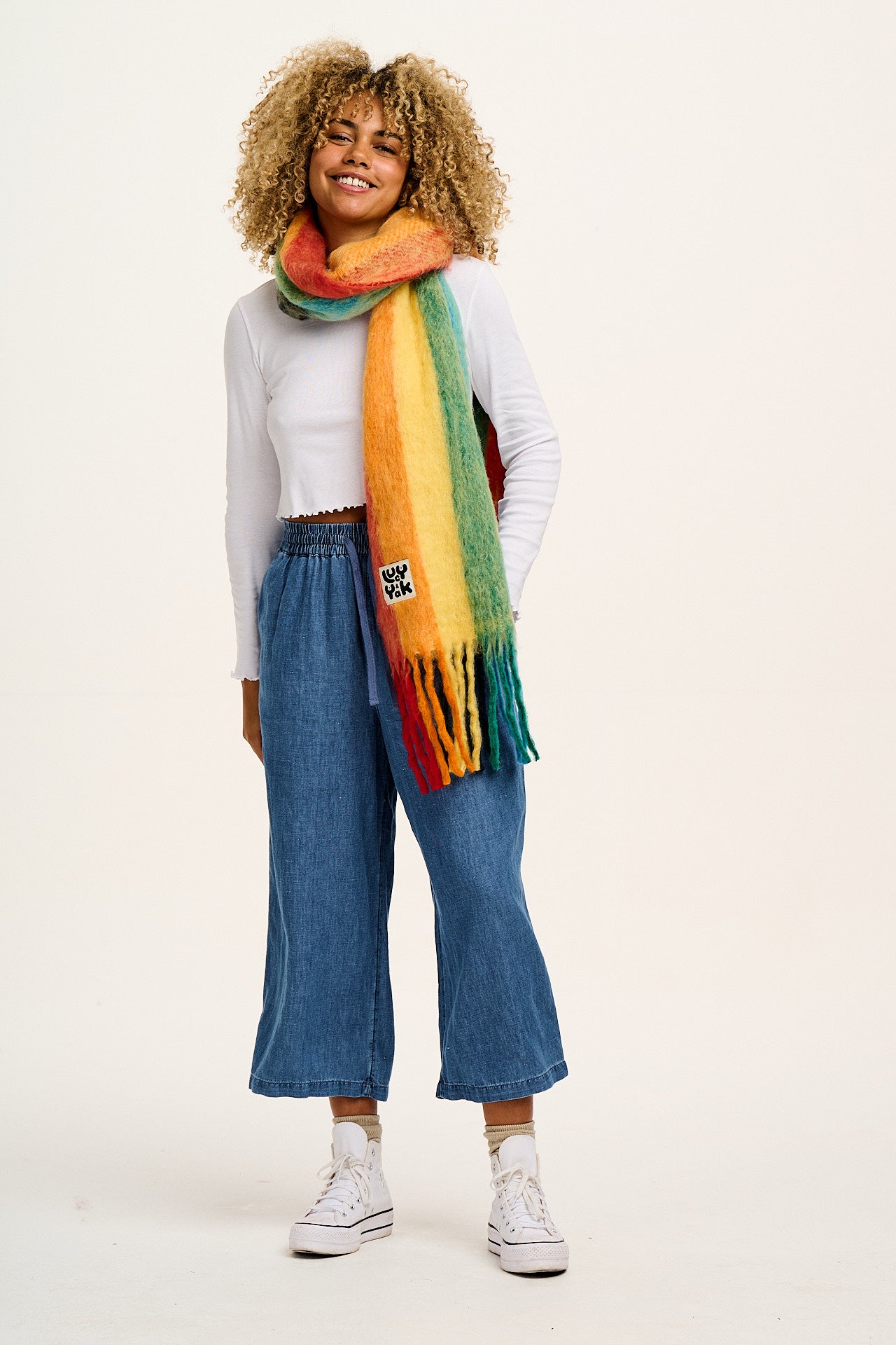 Rowan - Super Soft Scarf in Rainbow Print