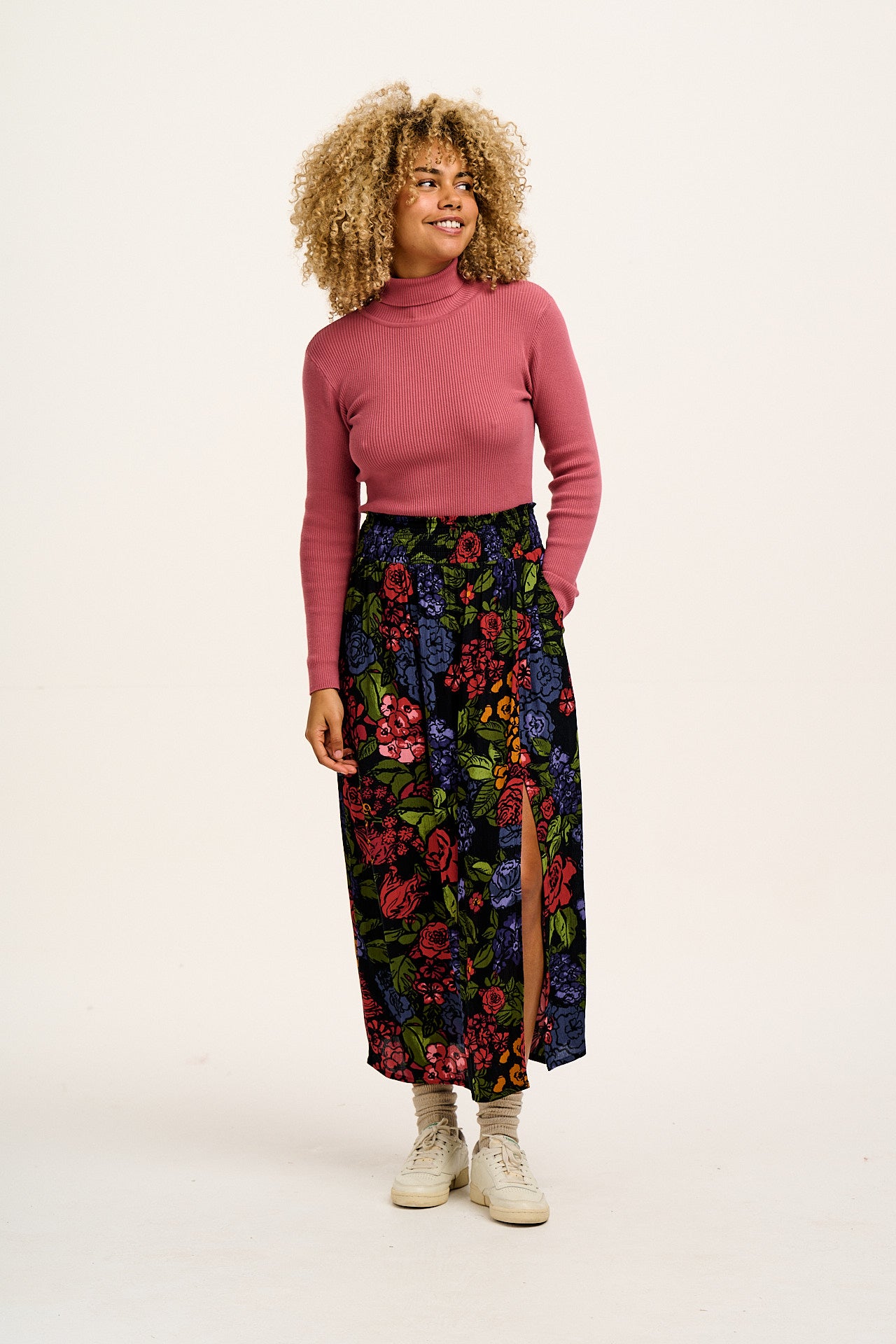 Poppy - Elasticated Waist Skirt in Maria Print