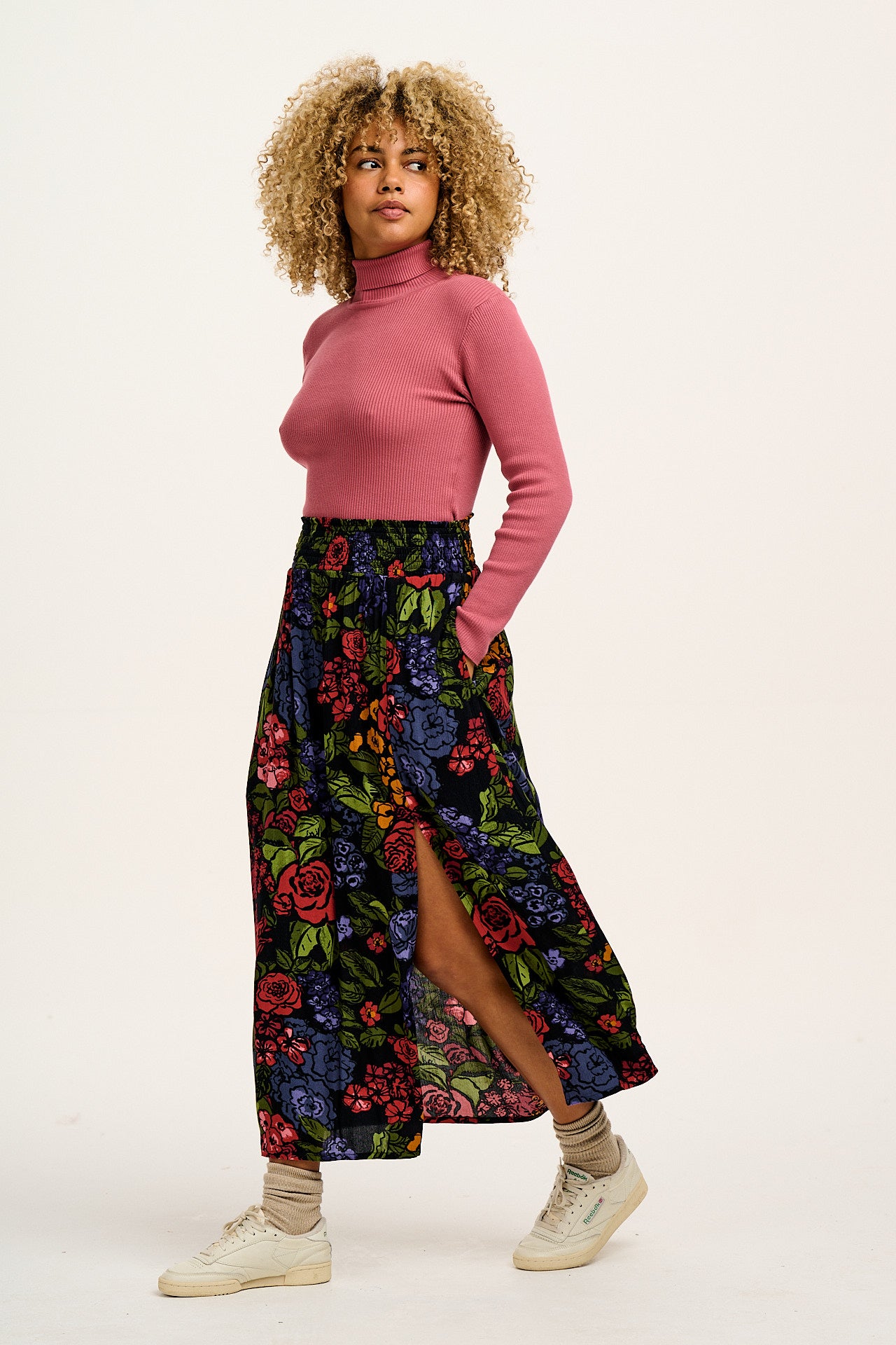 Poppy - Elasticated Waist Skirt in Maria Print