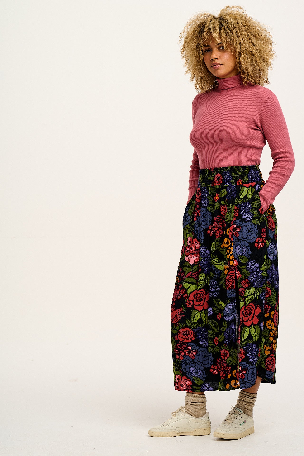 Poppy - Elasticated Waist Skirt in Maria Print