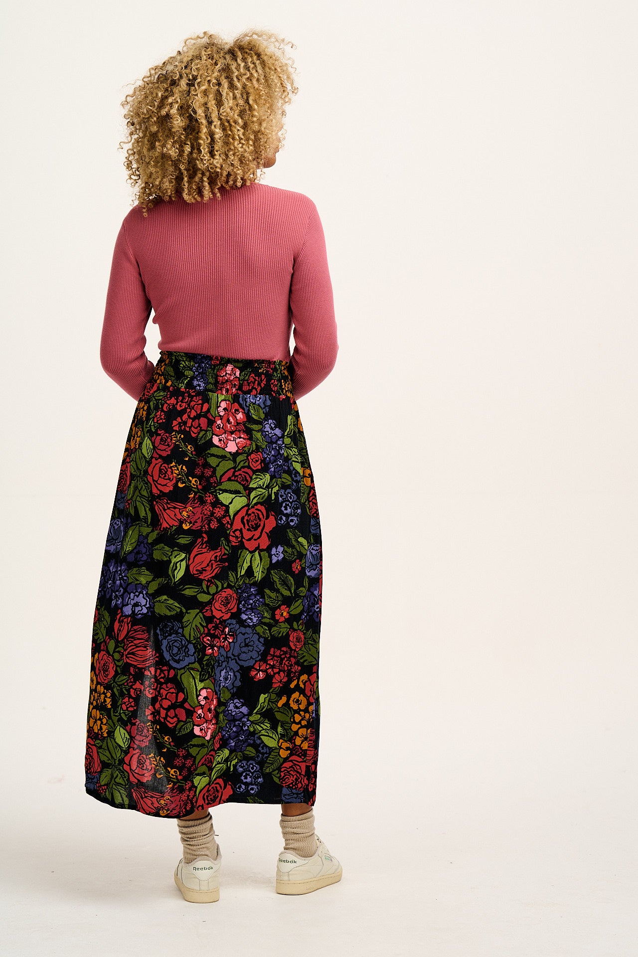 Poppy - Elasticated Waist Skirt in Maria Print