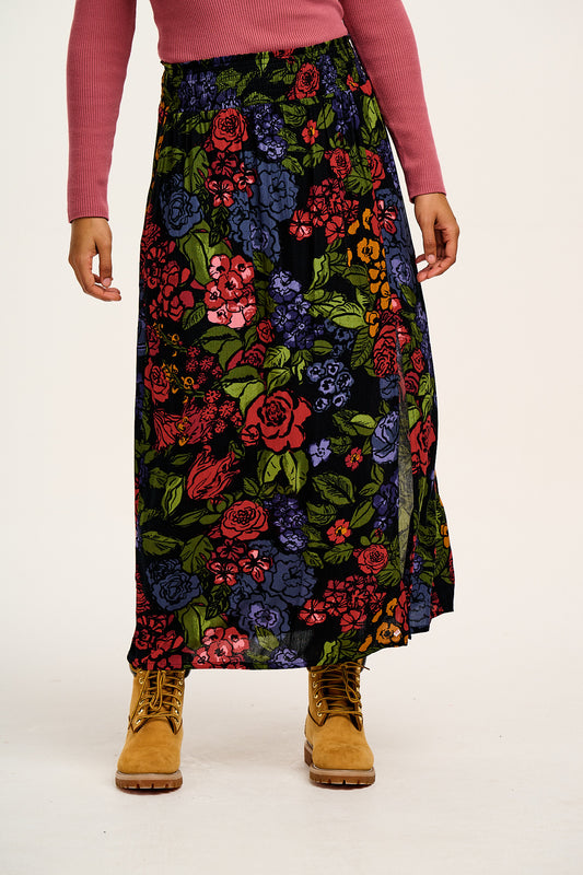 Poppy - Elasticated Waist Skirt in Maria Print