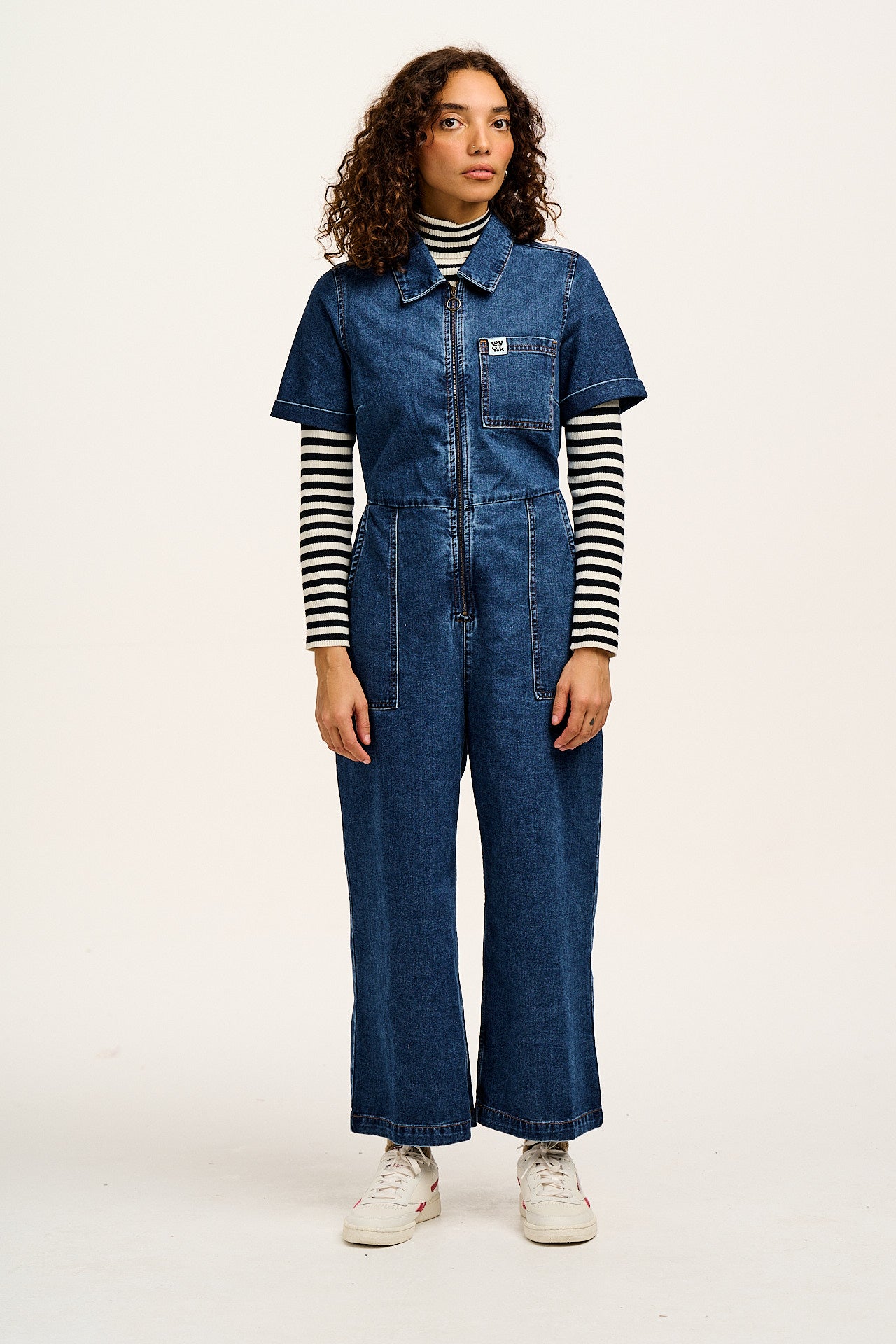 Ragan - Denim Jumpsuit in Mid Wash Blue