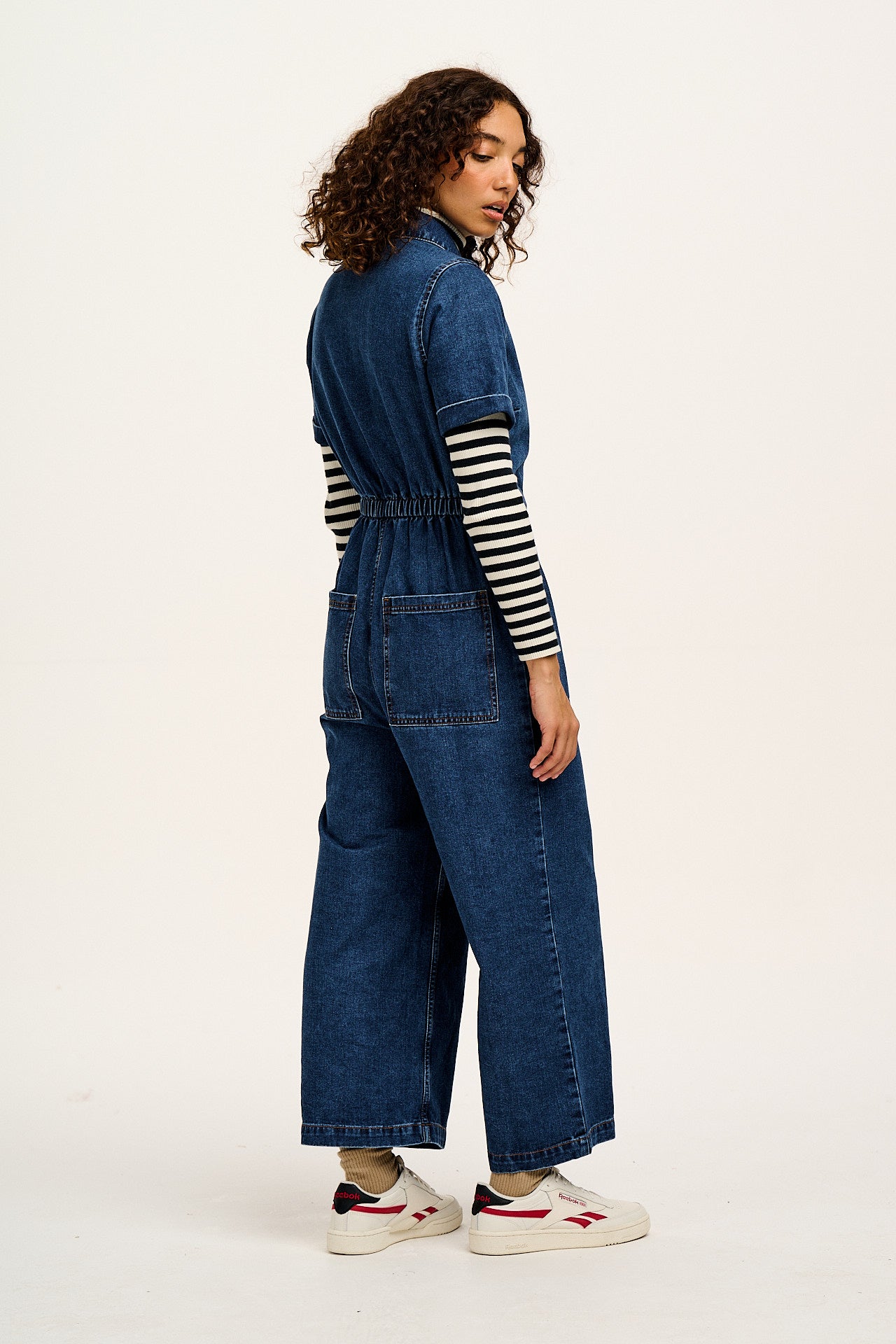 Ragan - Denim Jumpsuit in Mid Wash Blue