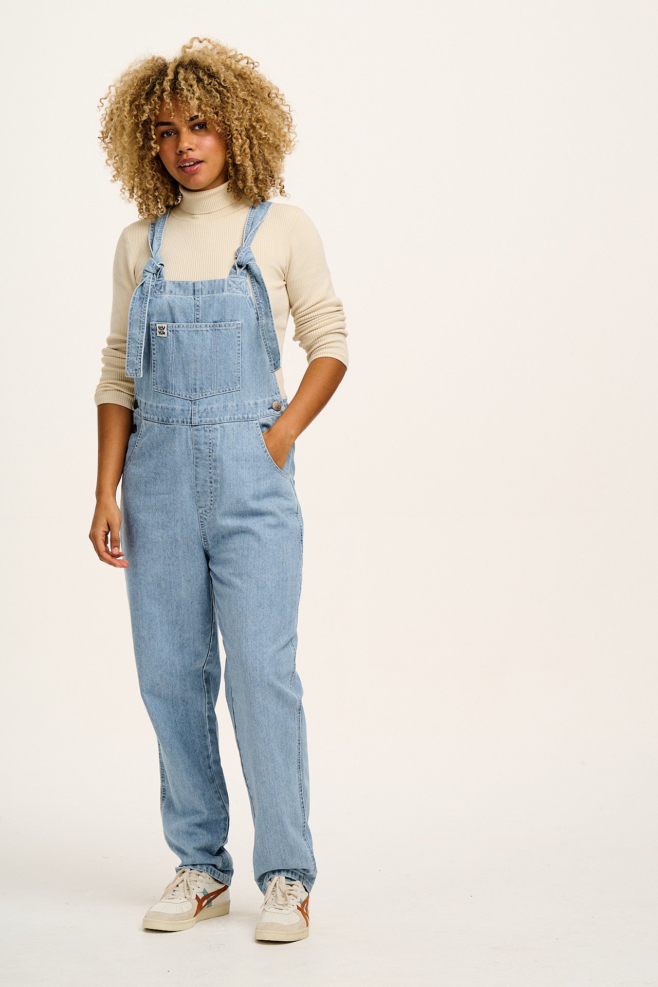 Reuben - Denim Dungarees in Light Wash Blue