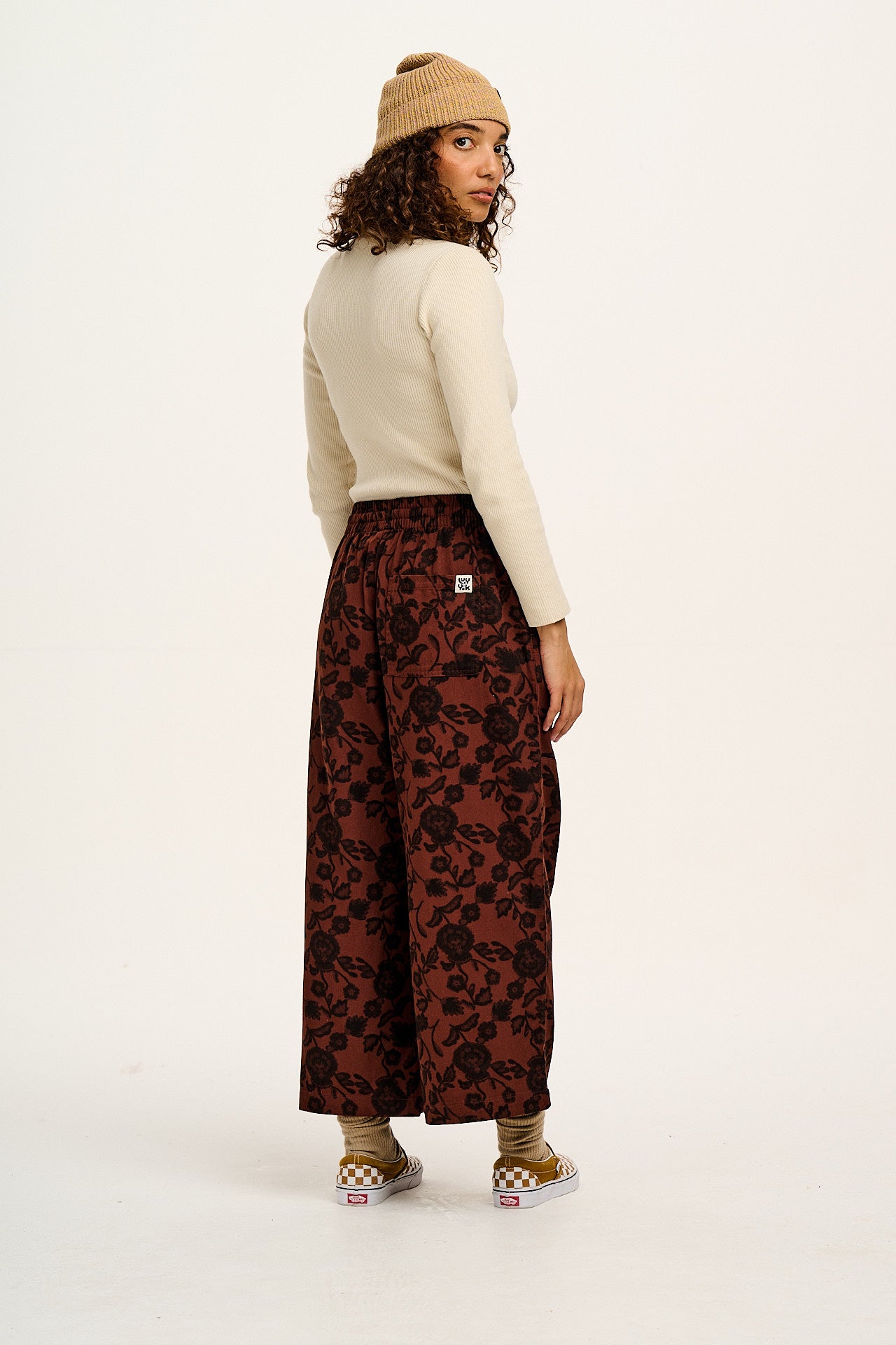 Chuck - Wide Leg Cotton Trousers in Layne Print