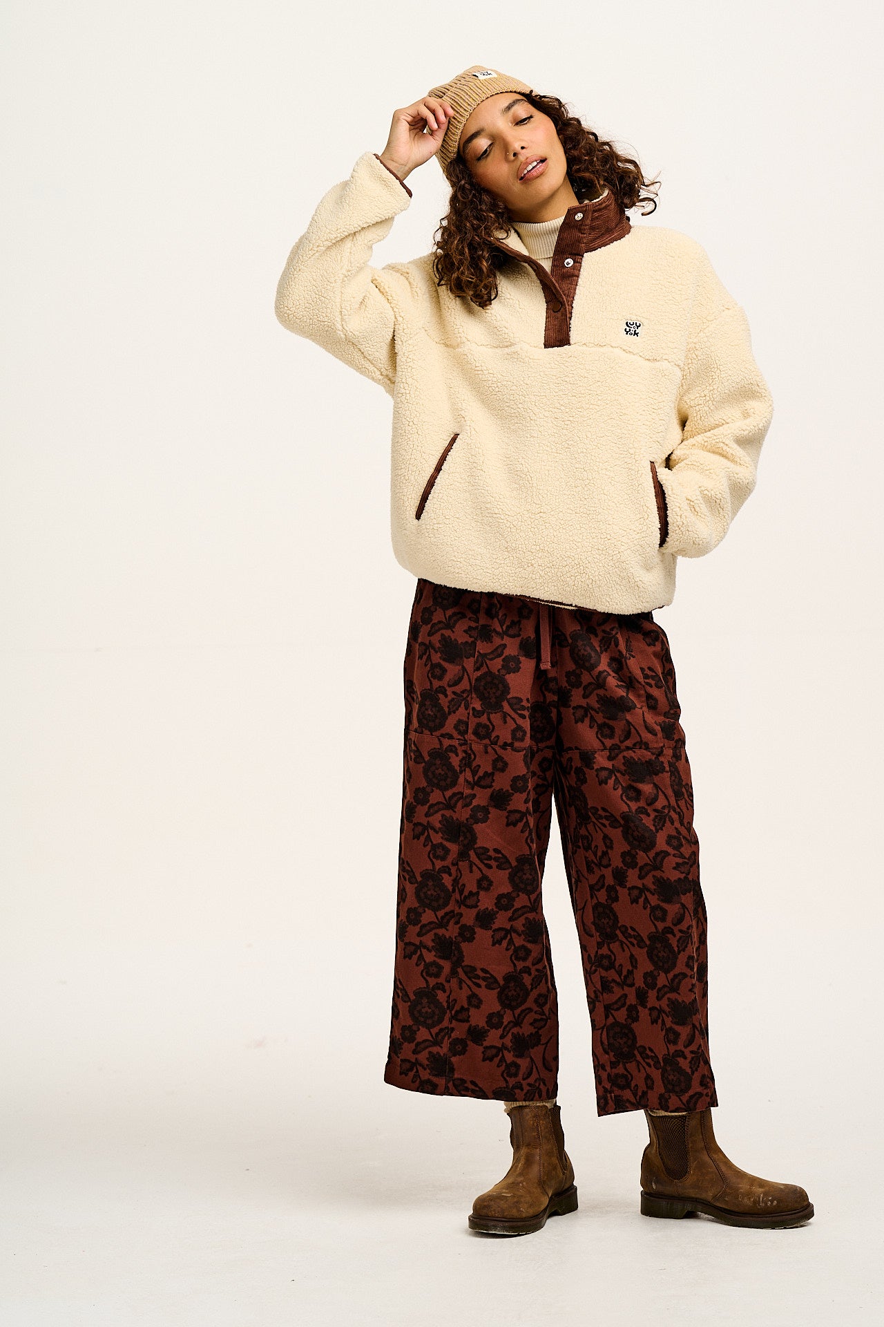 Chuck - Wide Leg Cotton Trousers in Layne Print