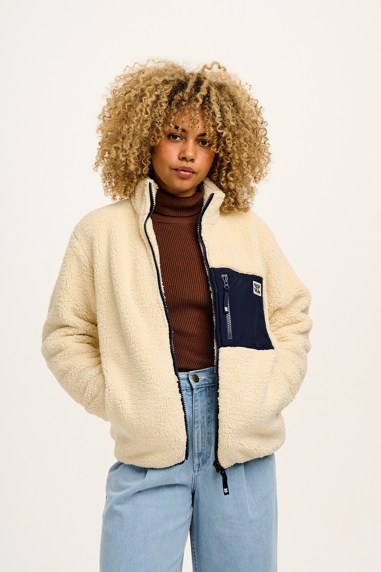 Harper - Borg Fleece Jacket in Cream